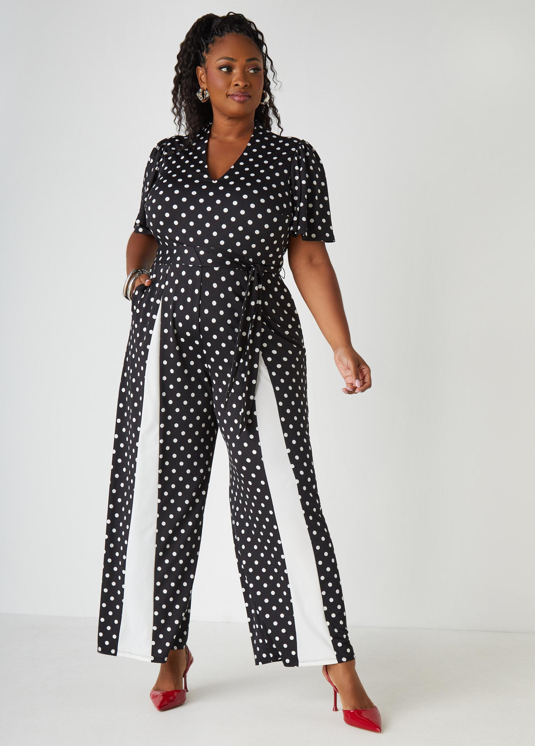Paneled Polka Dot Jumpsuit Product Image