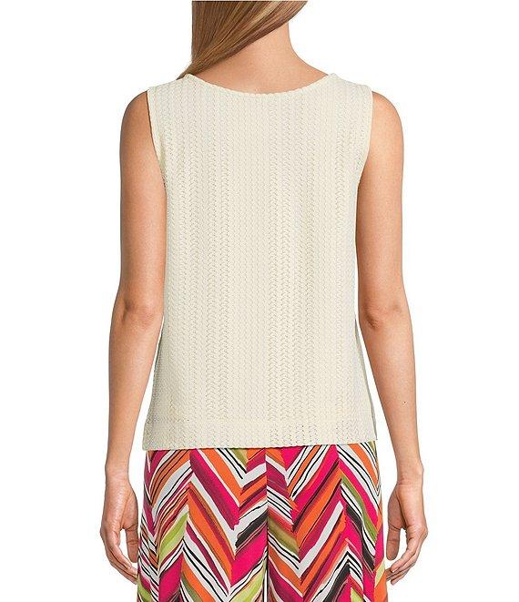 Investments Soft Separates Sleeveless Crew Neck Crochet Top Product Image