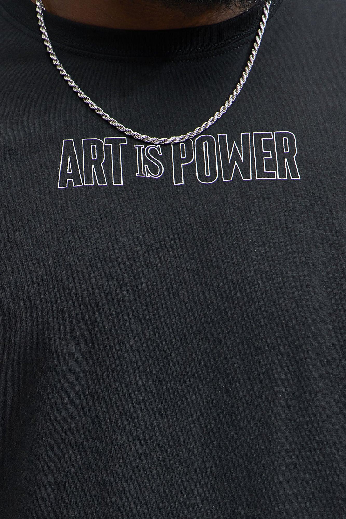 Art Is Power Short Sleeve Tee - Black Product Image