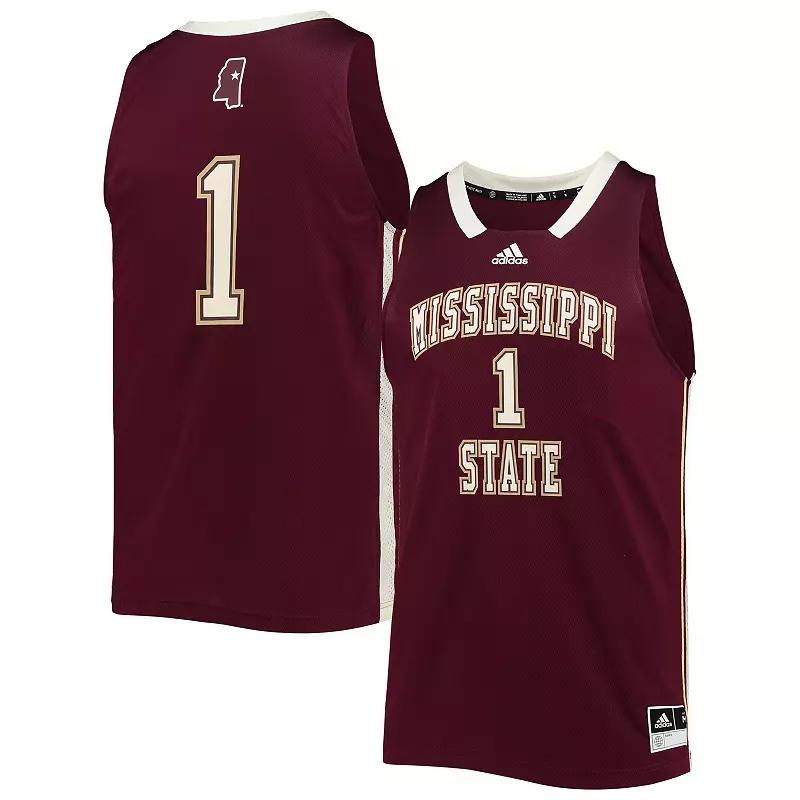 Men's adidas #1 Maroon Mississippi State Bulldogs Reverse Retro Jersey, Size: Large, Mst Red Product Image