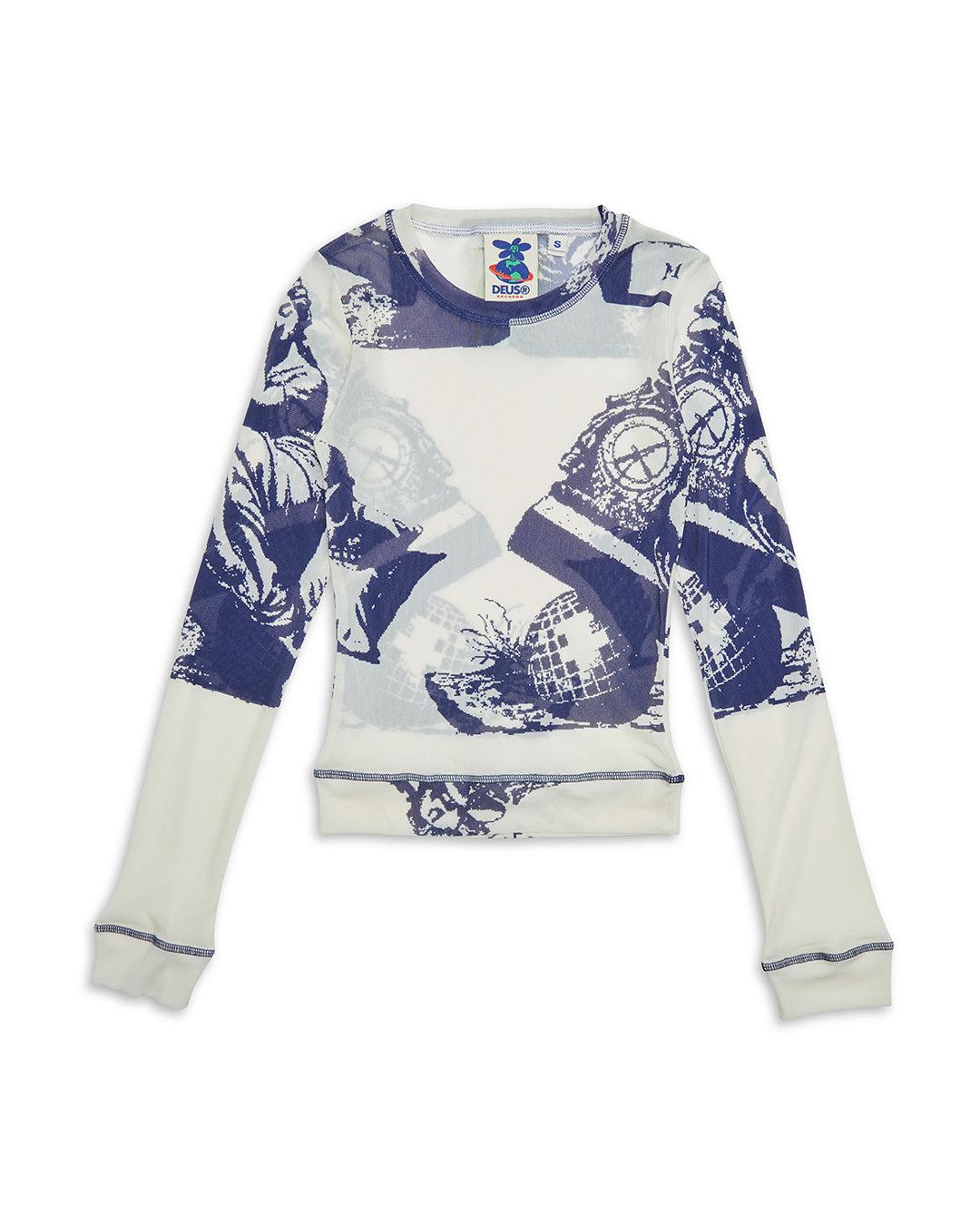 5-7-5 Mesh Long Sleeve Top - Indigo Product Image