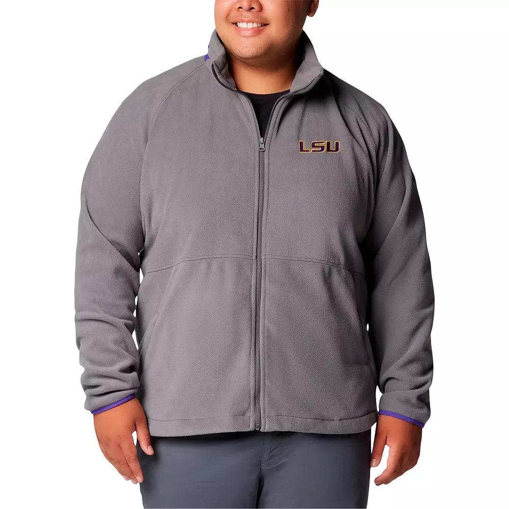 Men's Columbia Gray LSU Tigers Big & Tall Flanker IV Fleece Raglan Full-Zip Jacket,  Product Image