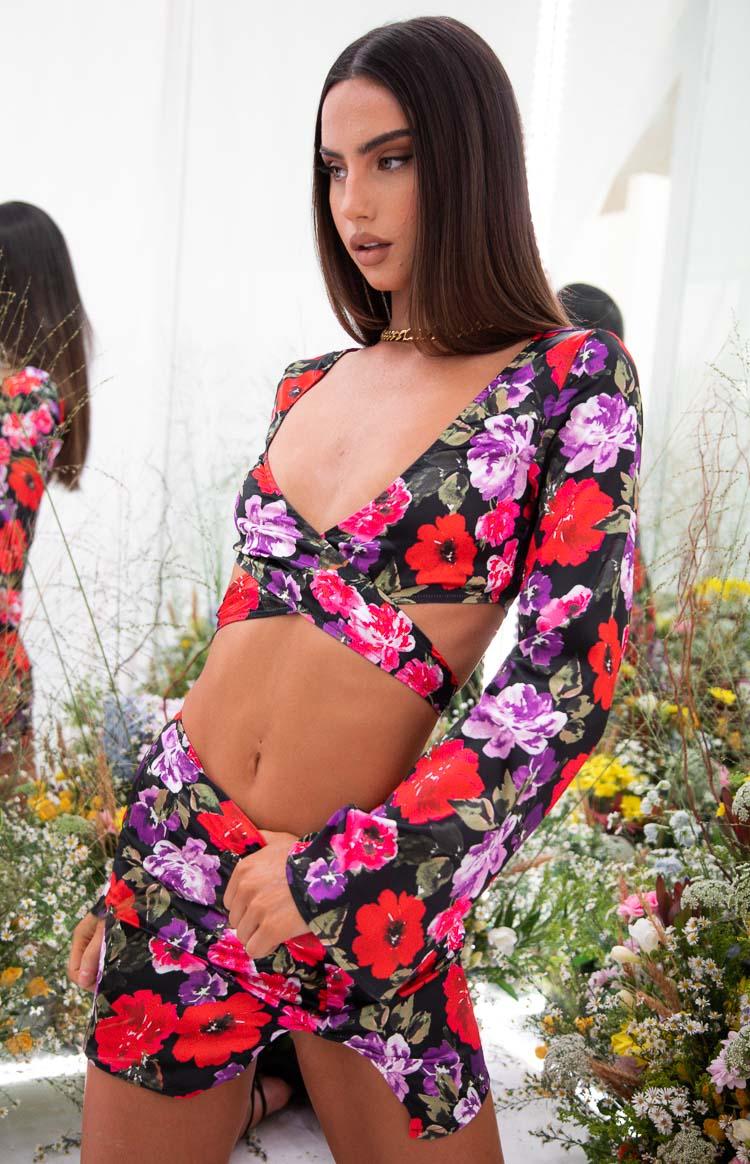 Farafra Red Front Wrap Top Product Image