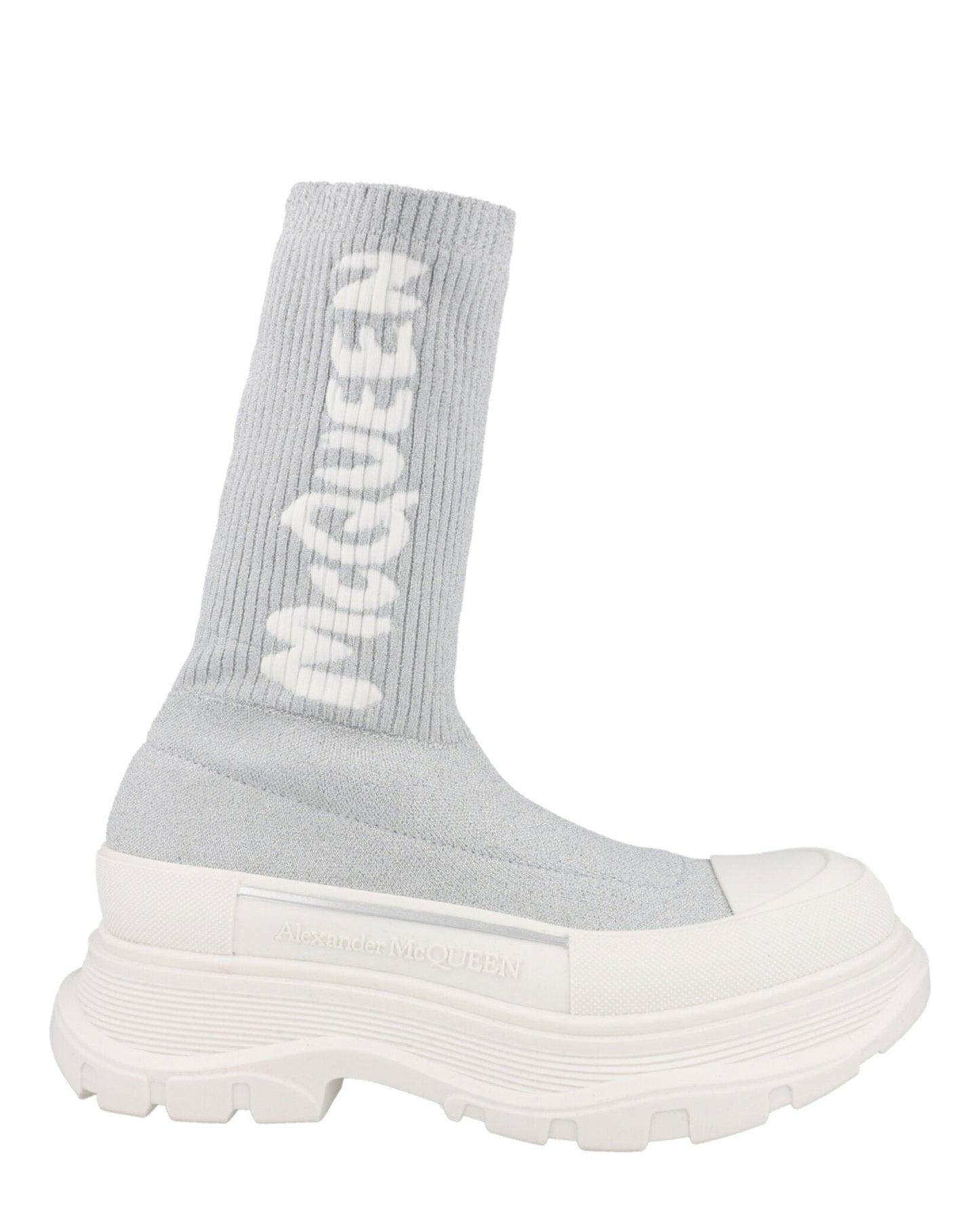 Alexander McQueen Women's Ribbed Tread Slick Boots Female Product Image