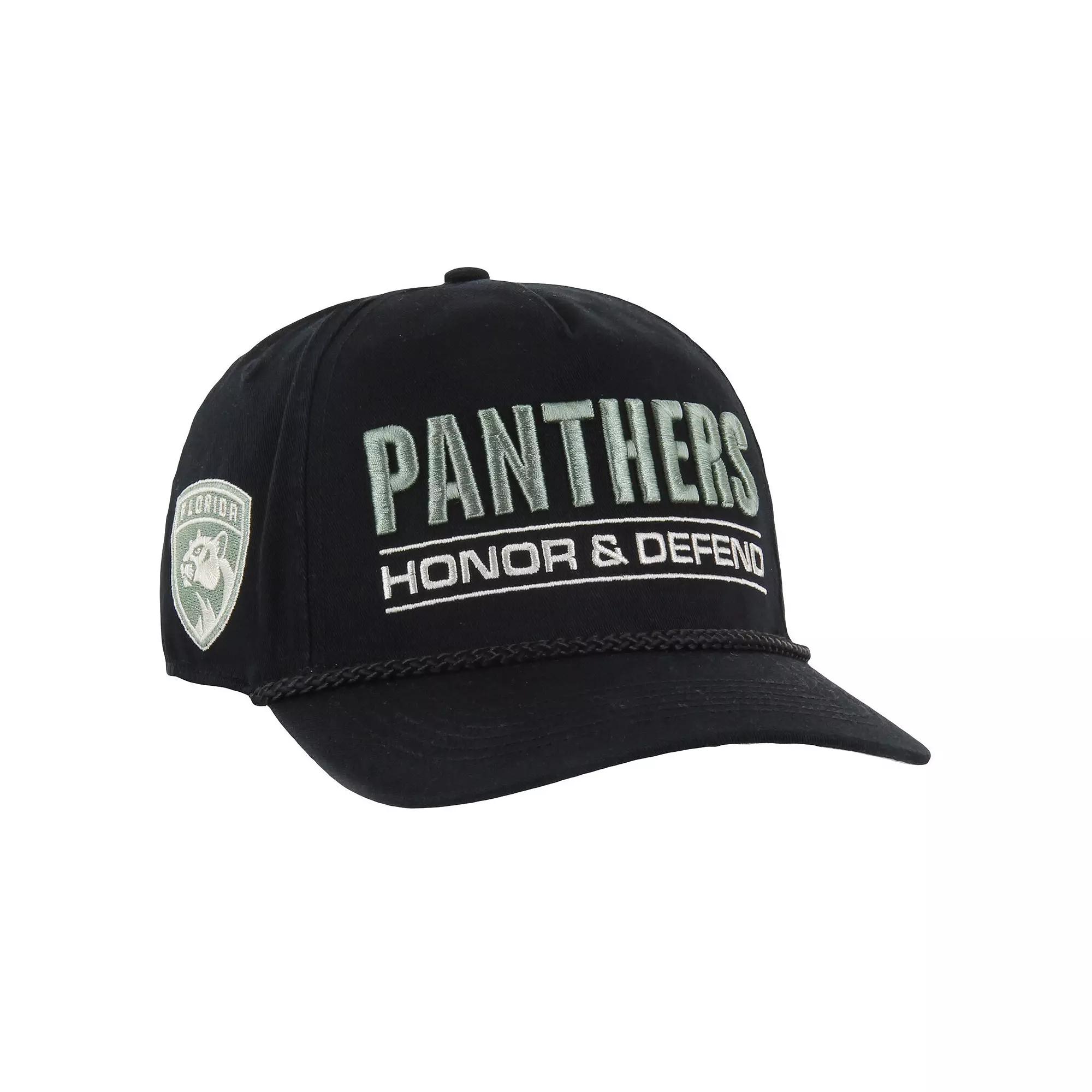 Men's '47 Black Florida Panthers OHT Military Appreciation Homeland Honor and Defend Hitch Adjustable Hat, Pnt Black Product Image