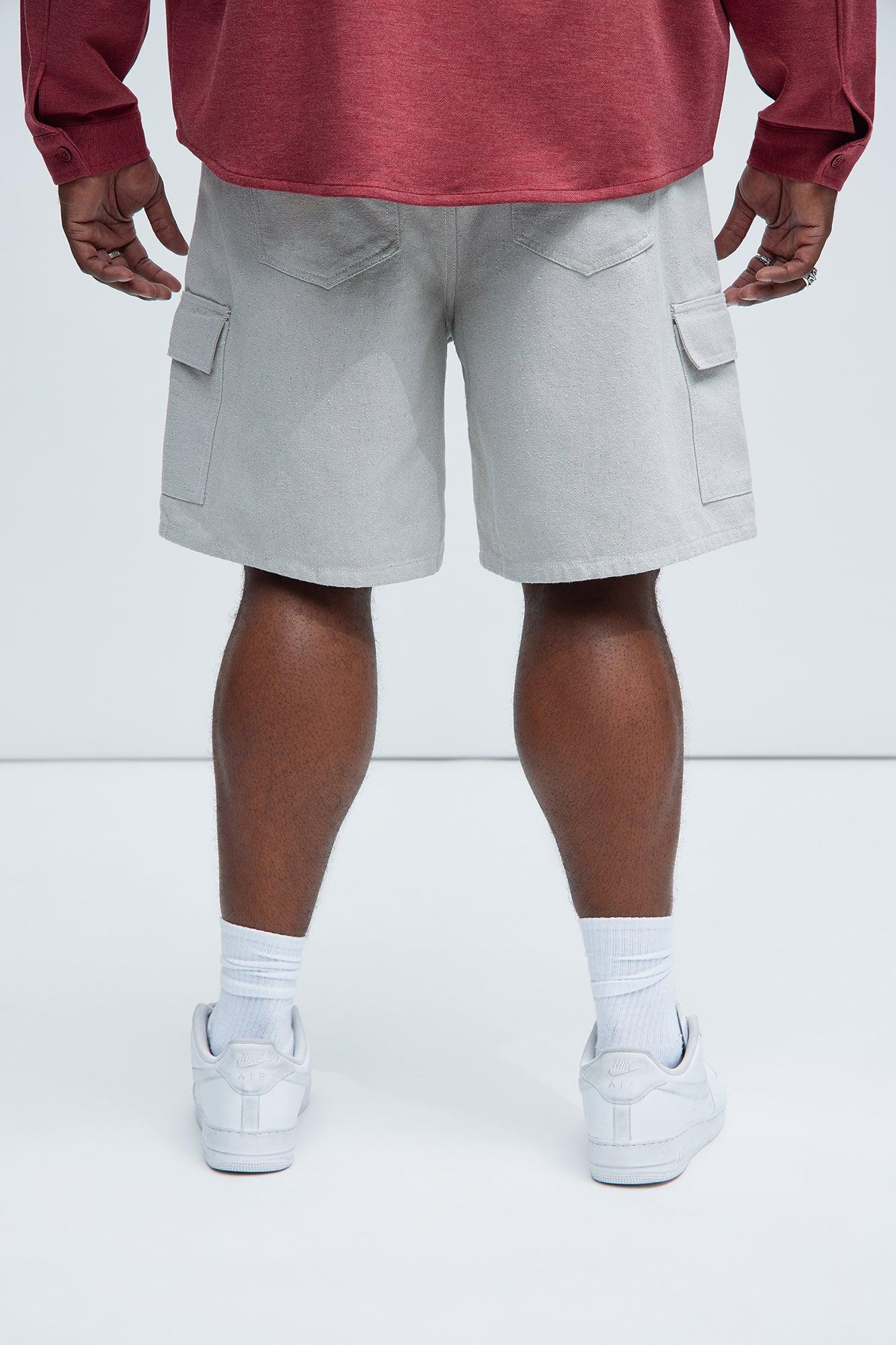 Cary Textured Relaxed Cargo Shorts - Stone Product Image