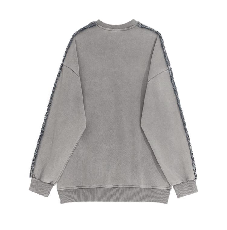 RT No. 11369 GRAY EMBROIDERED PULLOVER SWEATER Product Image