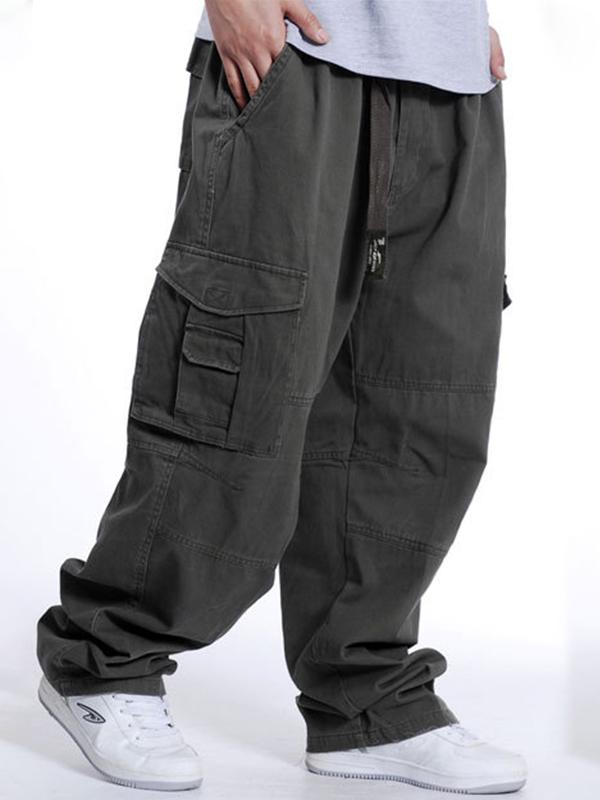 Men's Buckle Belt Loose Cago Pants Product Image