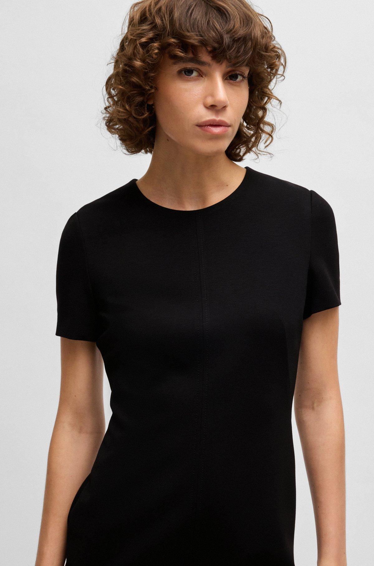 Slim-fit crew-neck dress in stretch fabric Product Image