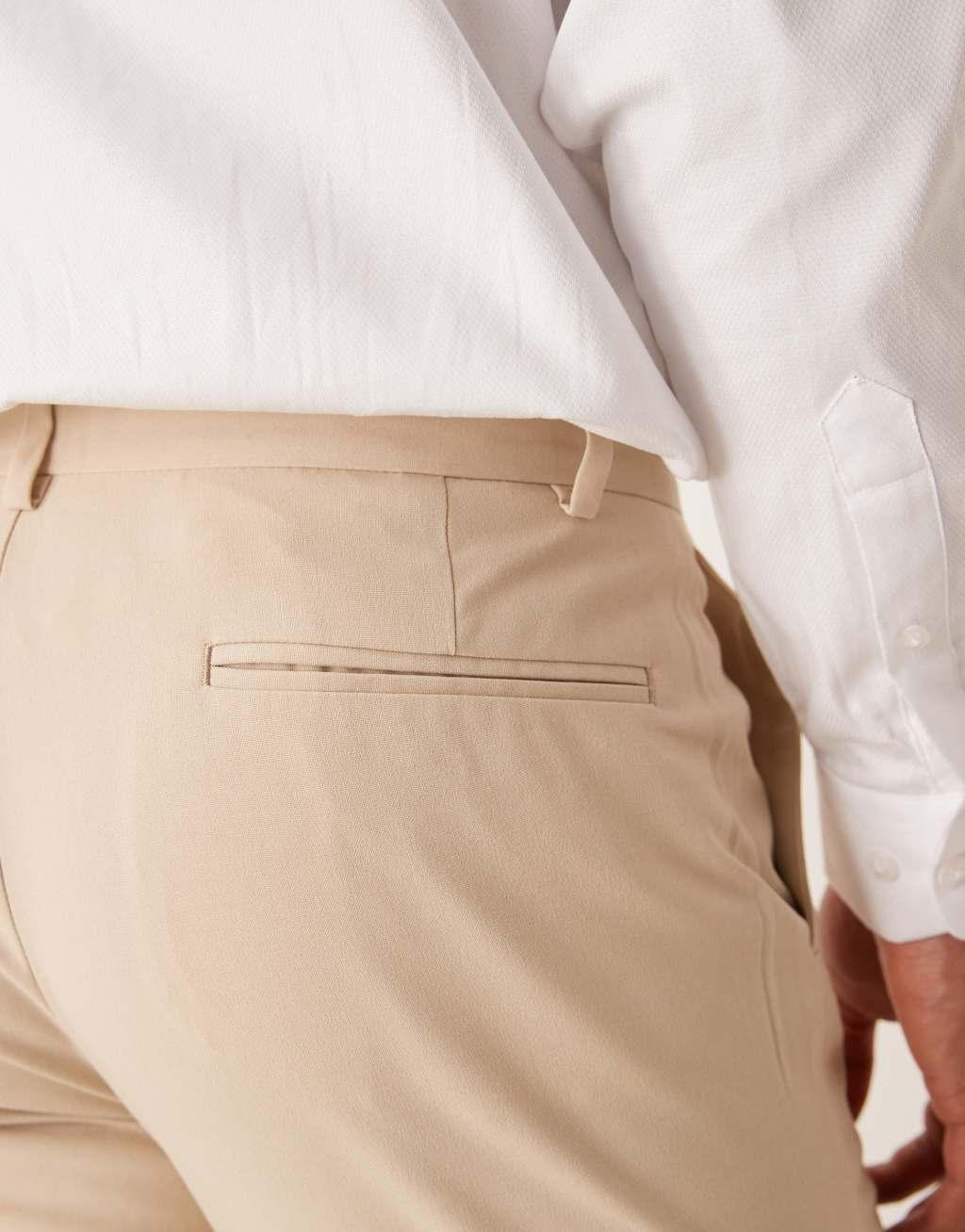 ASOS DESIGN slim suit pants in stone Product Image