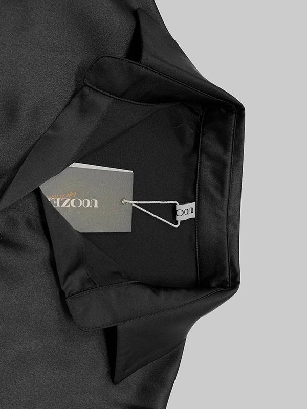 Long Sleeves Loose Solid Color Lapel Collar Maxi Shirt Dresses Product Image