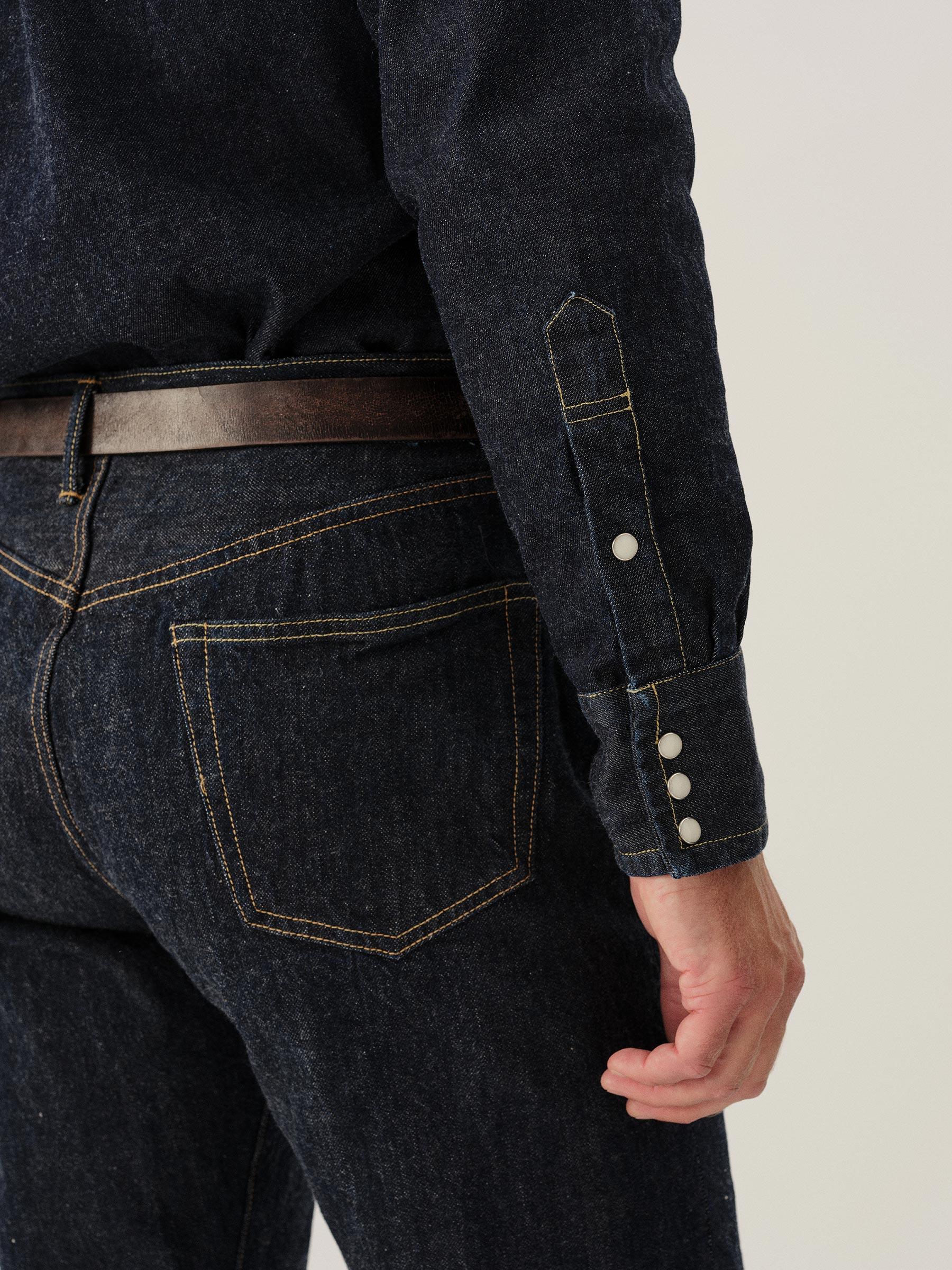 D034 Japanese Denim Sawtelle Sawtooth Western Shirt Product Image