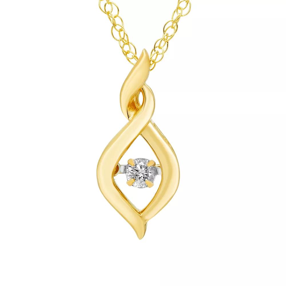 Boston Bay Diamonds Brilliance in Motion Sterling Silver Dancing Diamond Twisted Infinity Pendant, Women's, Size: 18", Gold Tone Product Image