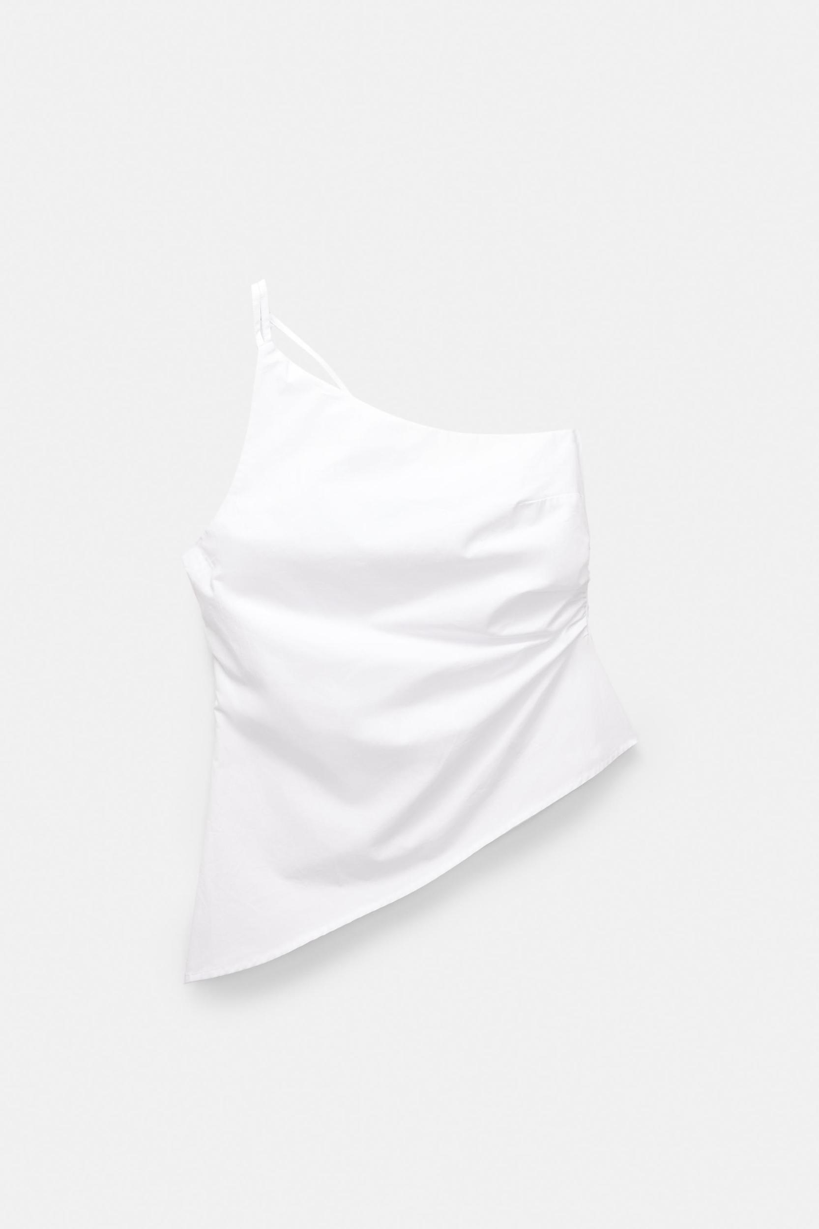 Asymmetric gathered top Product Image