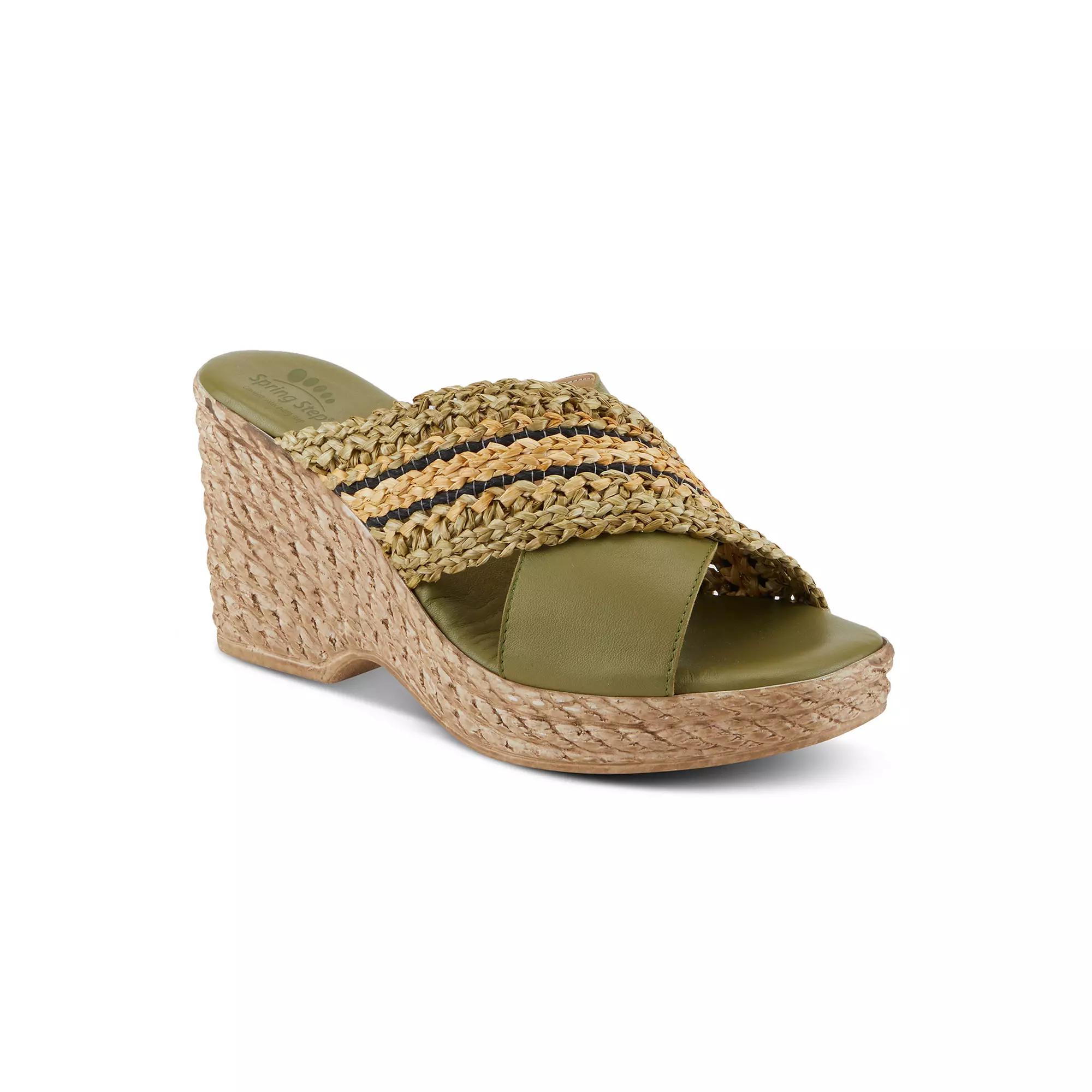 Spring Step Fazzina Women's Slide Sandals, Size: 41, Olive Green Product Image