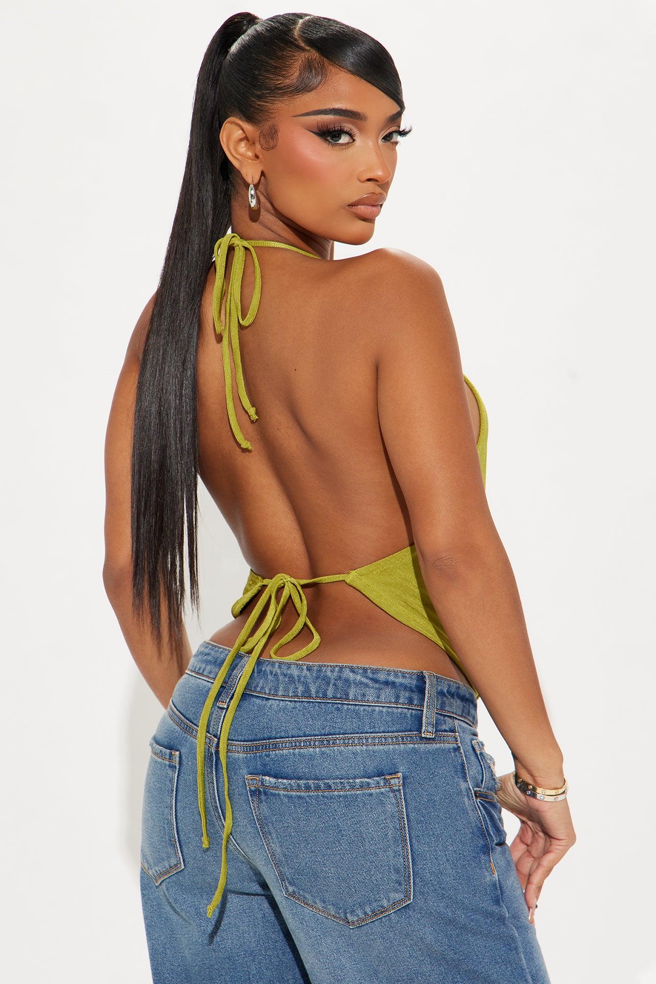 Buenos Aires Halter Top - Chartreuse Product Image