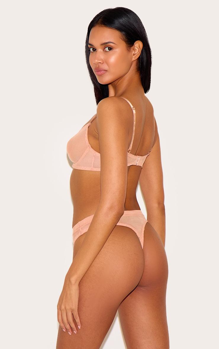 Nude Mesh Underwired Bra Product Image