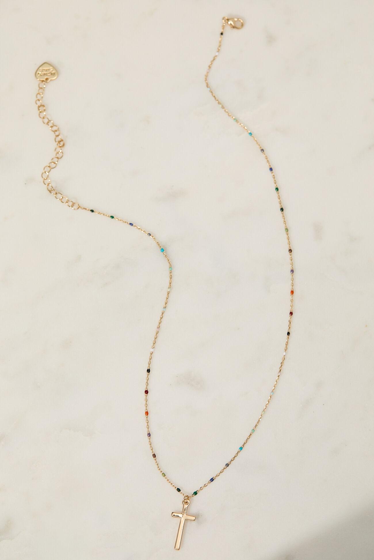 Radiant Chain Cross Charm Necklace Product Image