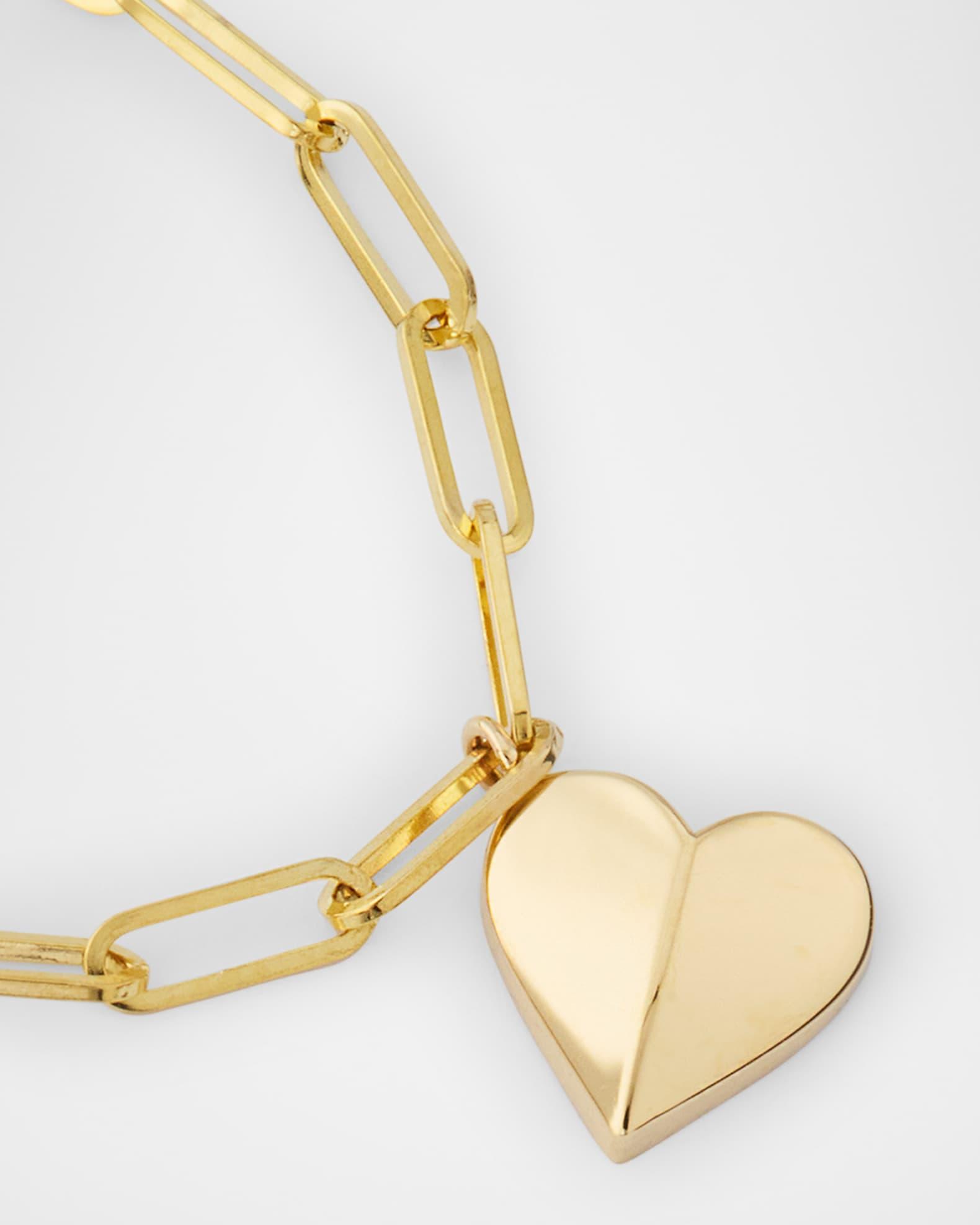 Folded Heart Link Bracelet Product Image