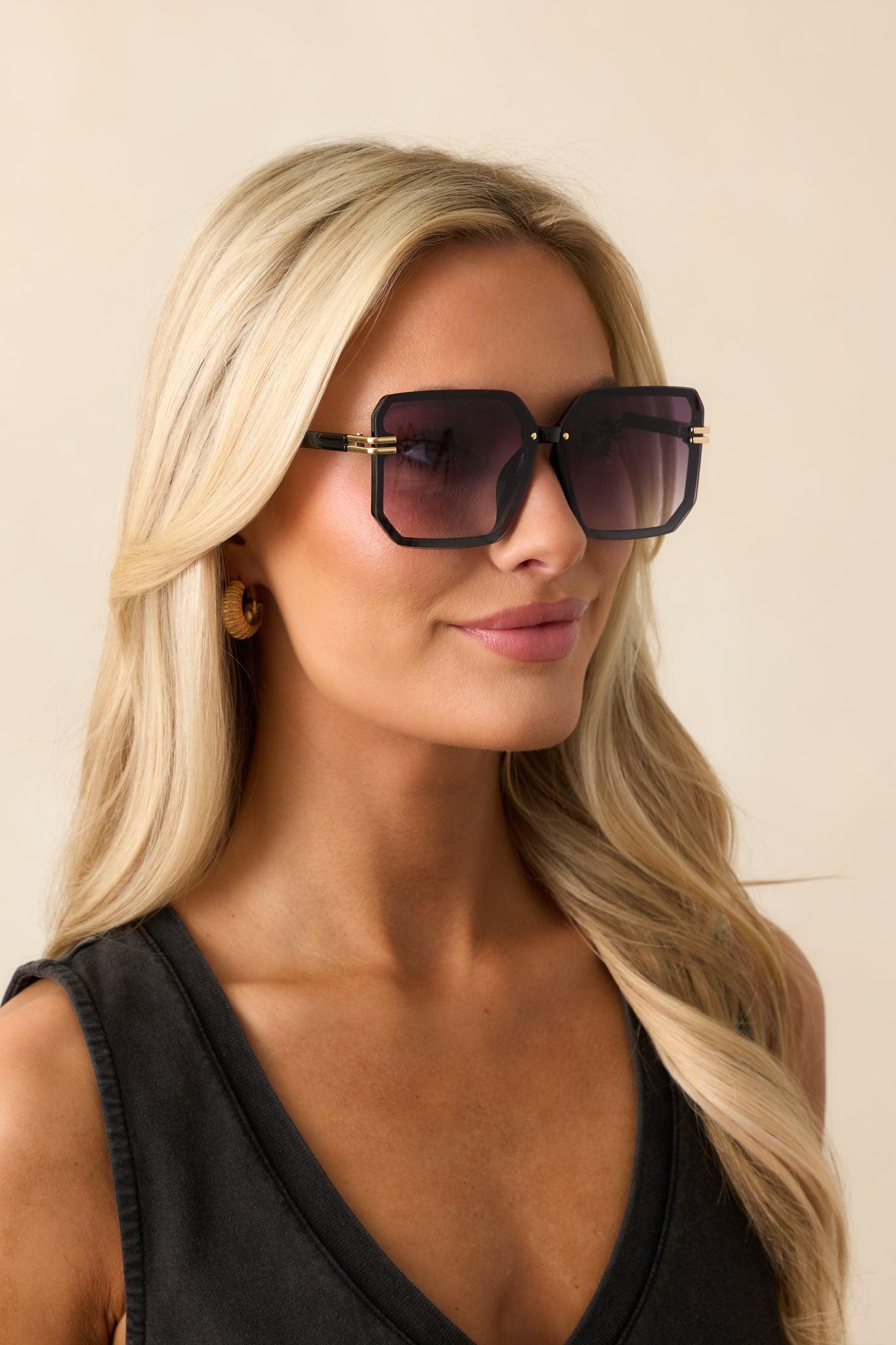 Glistening Lights Purple Square Sunglasses Product Image