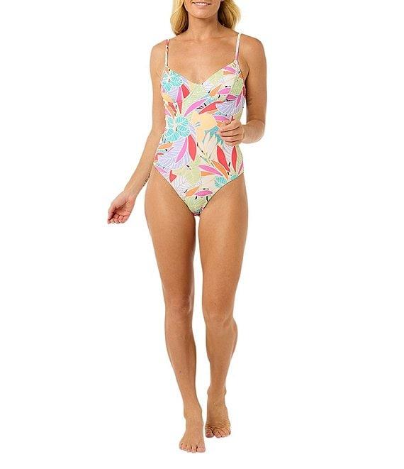 Rip Curl Cala Vadella V-Neck Underwire D-DDBra Size Tank One Piece Swimsuit Product Image