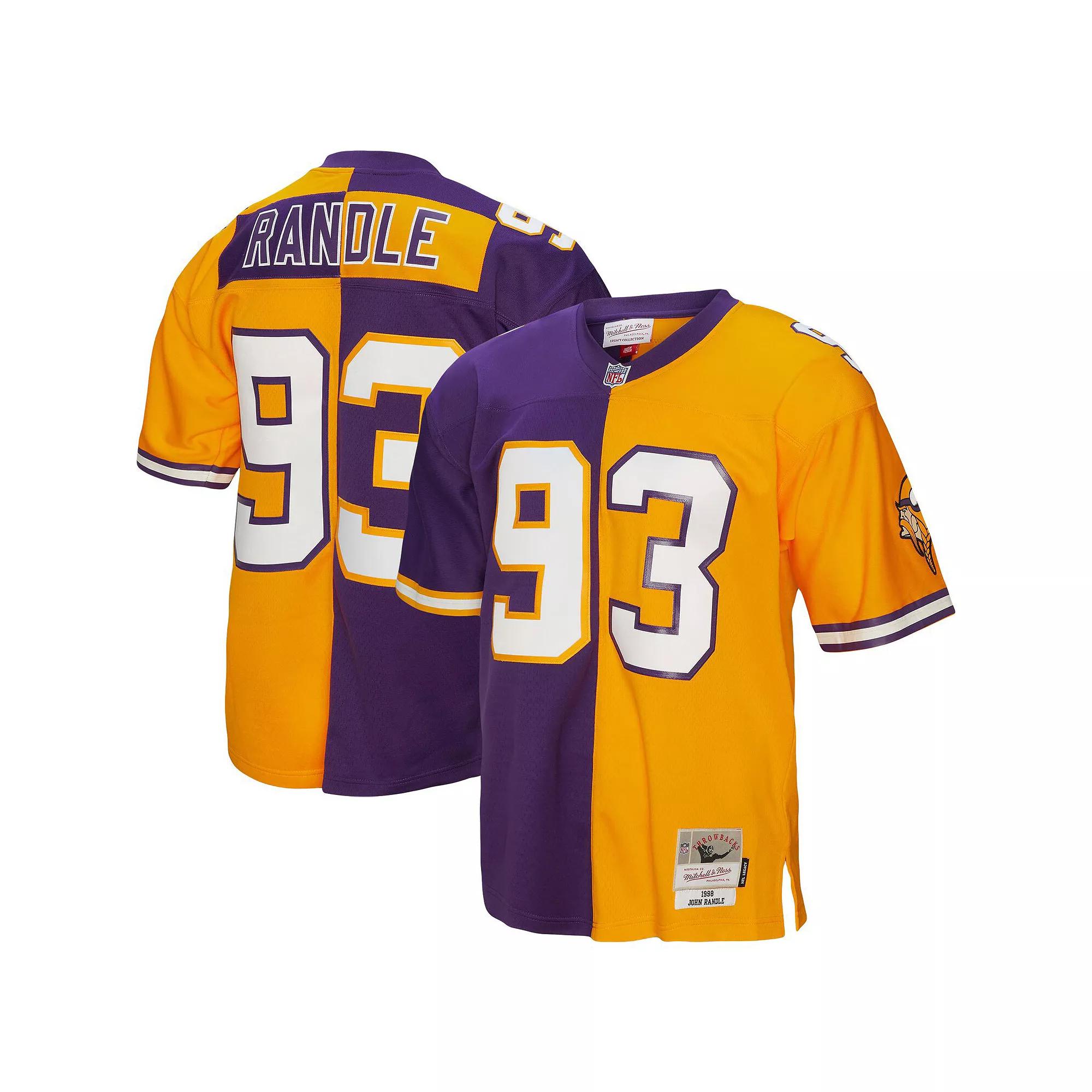 Men's Mitchell & Ness John Randle Purple/Gold Minnesota Vikings 1998 Split Legacy Replica Jersey,  Product Image