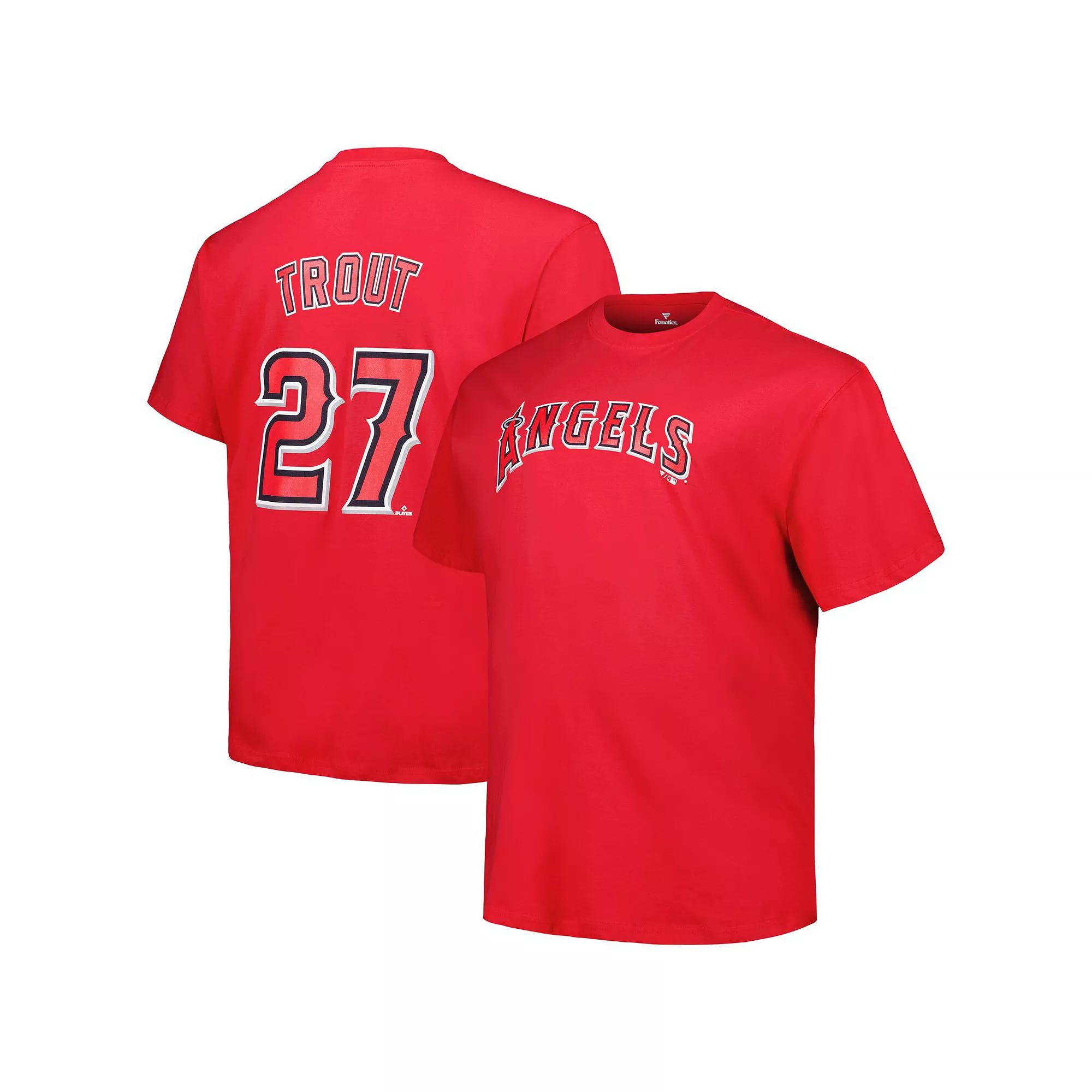 Men's Mike Trout Red Los Angeles Angels Big & Tall Name & Number T-Shirt,  Product Image