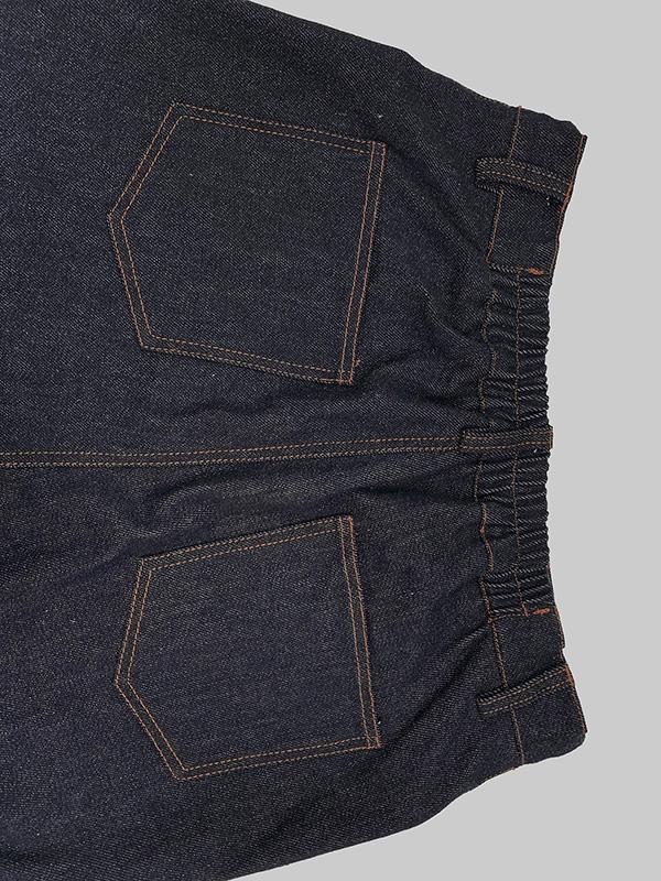 High Waisted Straight Leg Contrast Color Split-Joint Jean Pants Bottoms Product Image