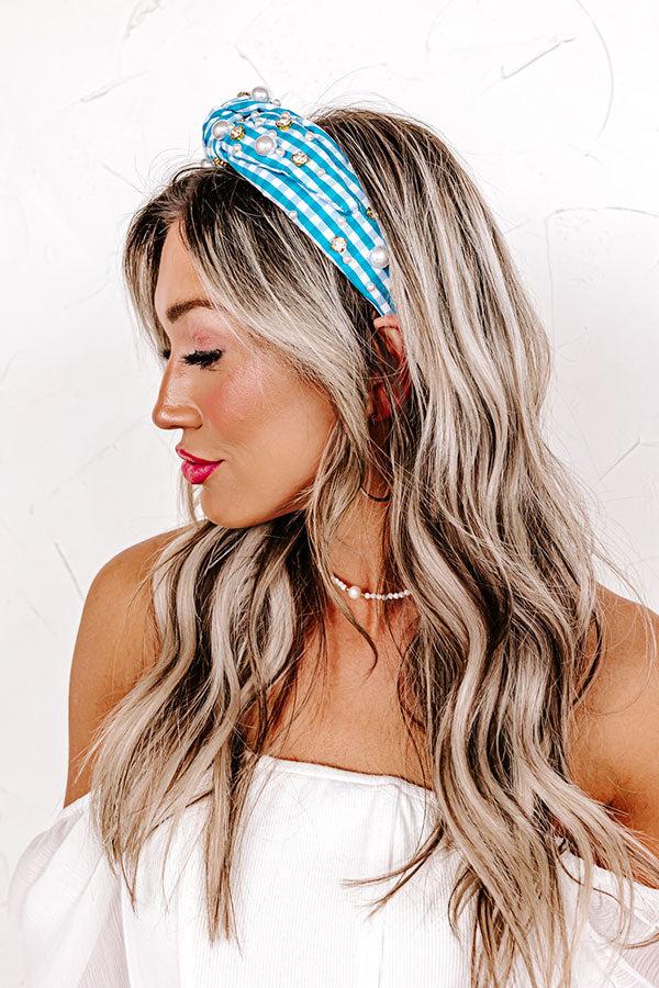 Inspiring Sights Embellished Headband In Blue Product Image