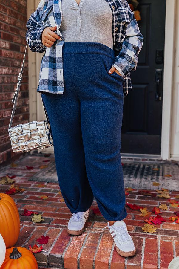 Street Chic High Waist Knit Pants Curves Product Image