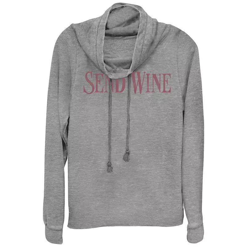 Women's Plus Send Wine Cowlneck Graphic Lightweight Long Sleeve, Girl's,  Product Image