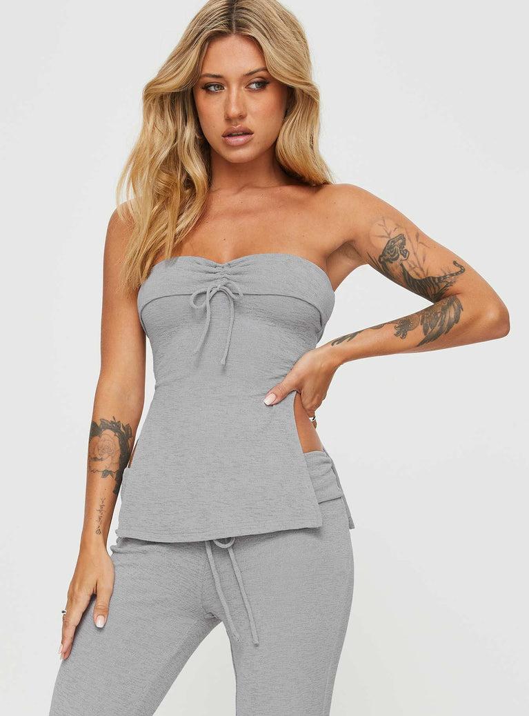 Laurenita Longline Tube Top Grey Product Image