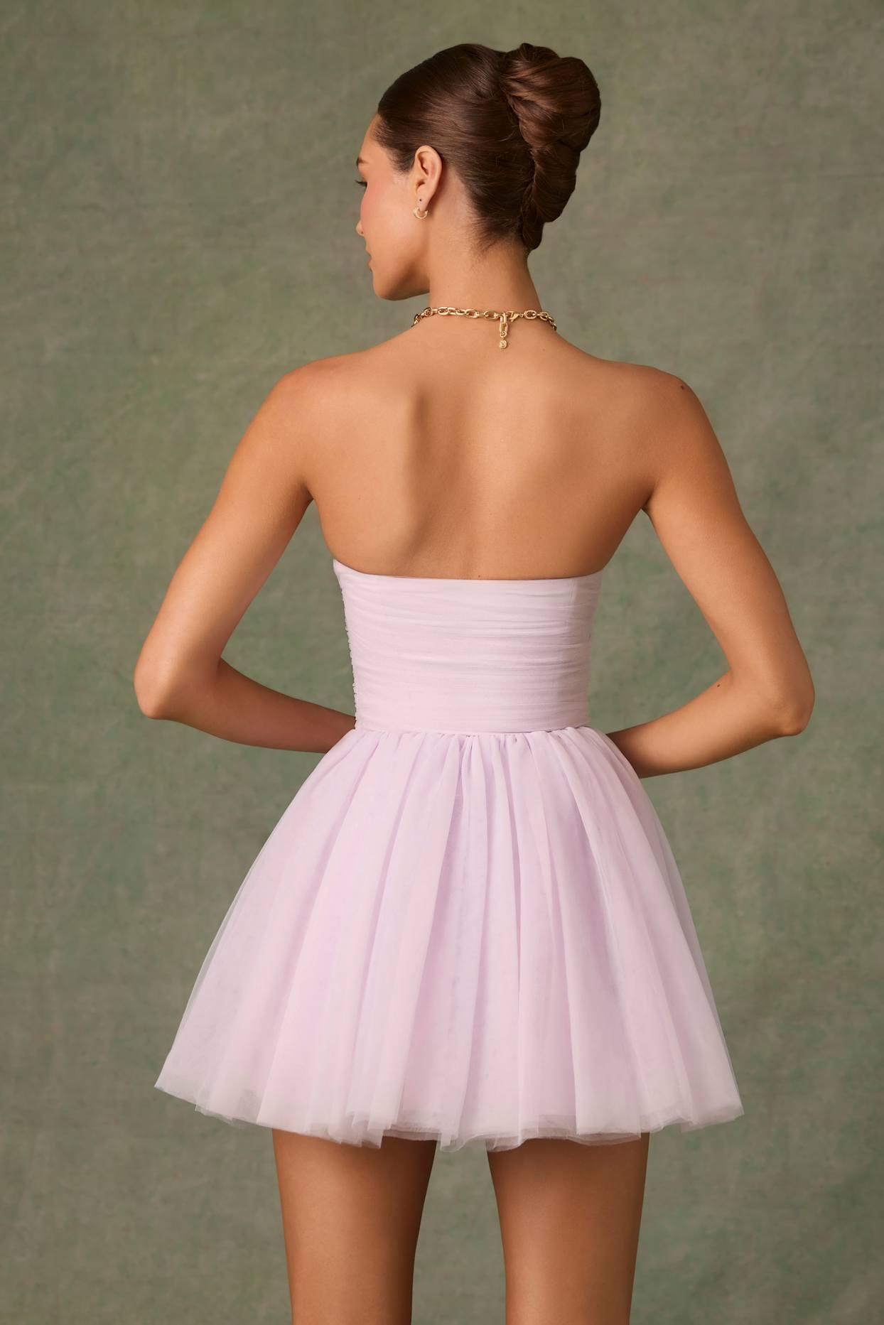 Tulle Corset Mini Dress in Lilac Product Image