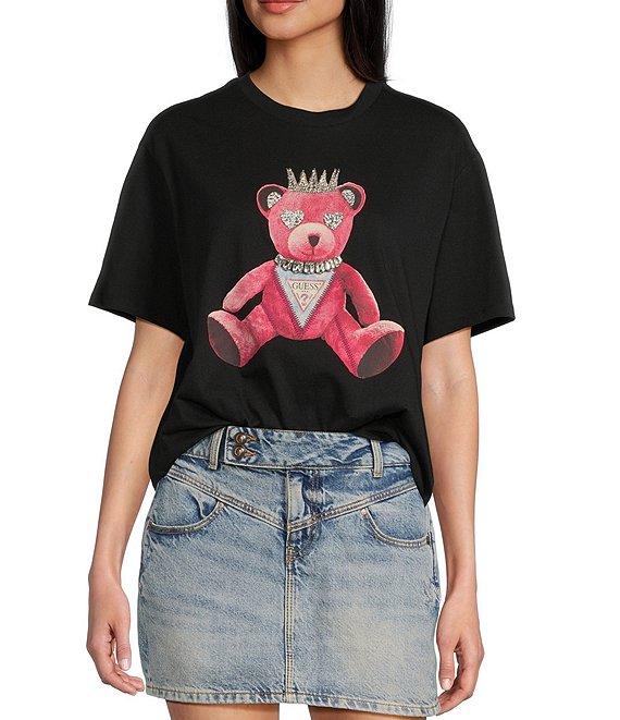 Guess Short Sleeve Pink Bear Graphic T-Shirt Product Image