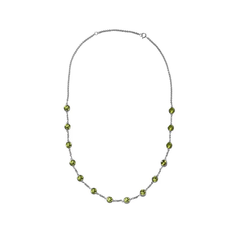 Jewelexcess Sterling Silver Peridot Station Necklace, Women's Product Image