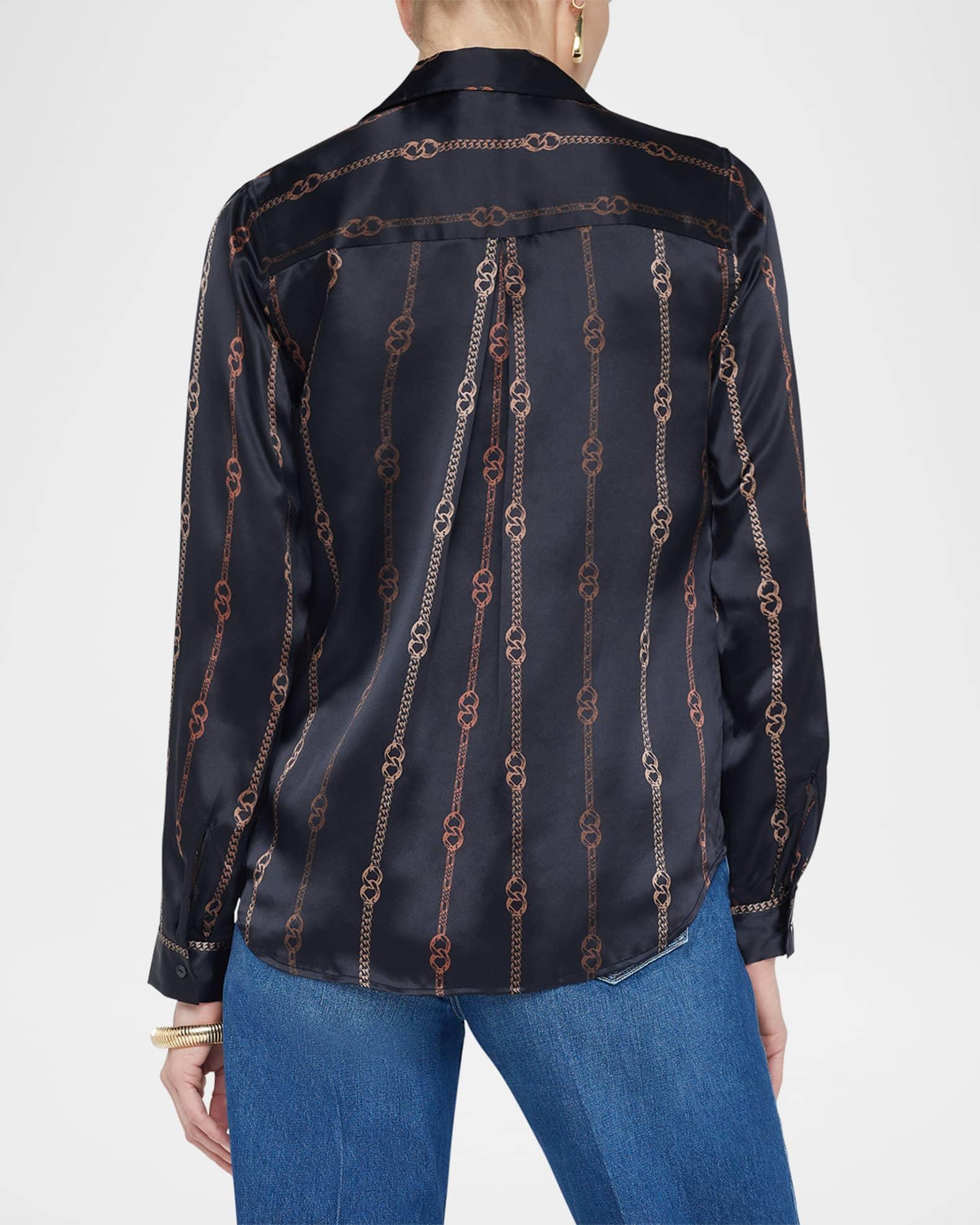 Tyler Chain-Printed Silk Blouse Product Image