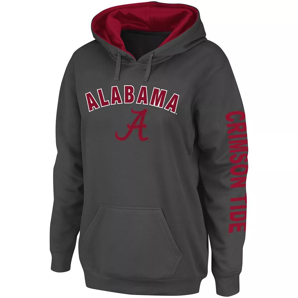 Women's Colosseum Charcoal Alabama Crimson Tide Loud and Proud Pullover Hoodie,  Product Image
