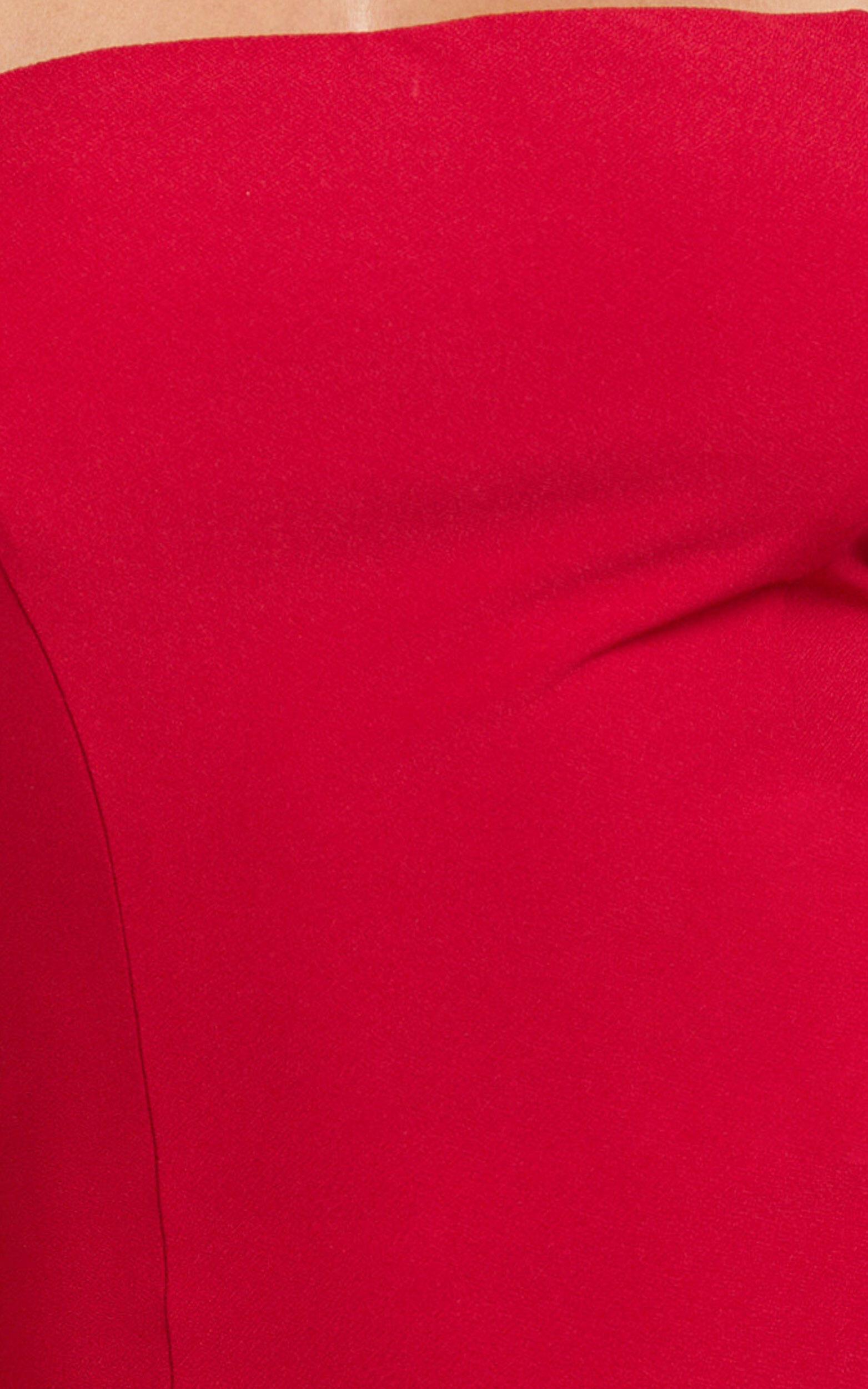 Sophie Mini Dress - Tie Neck Strapless Bodycon Dress in Red Product Image