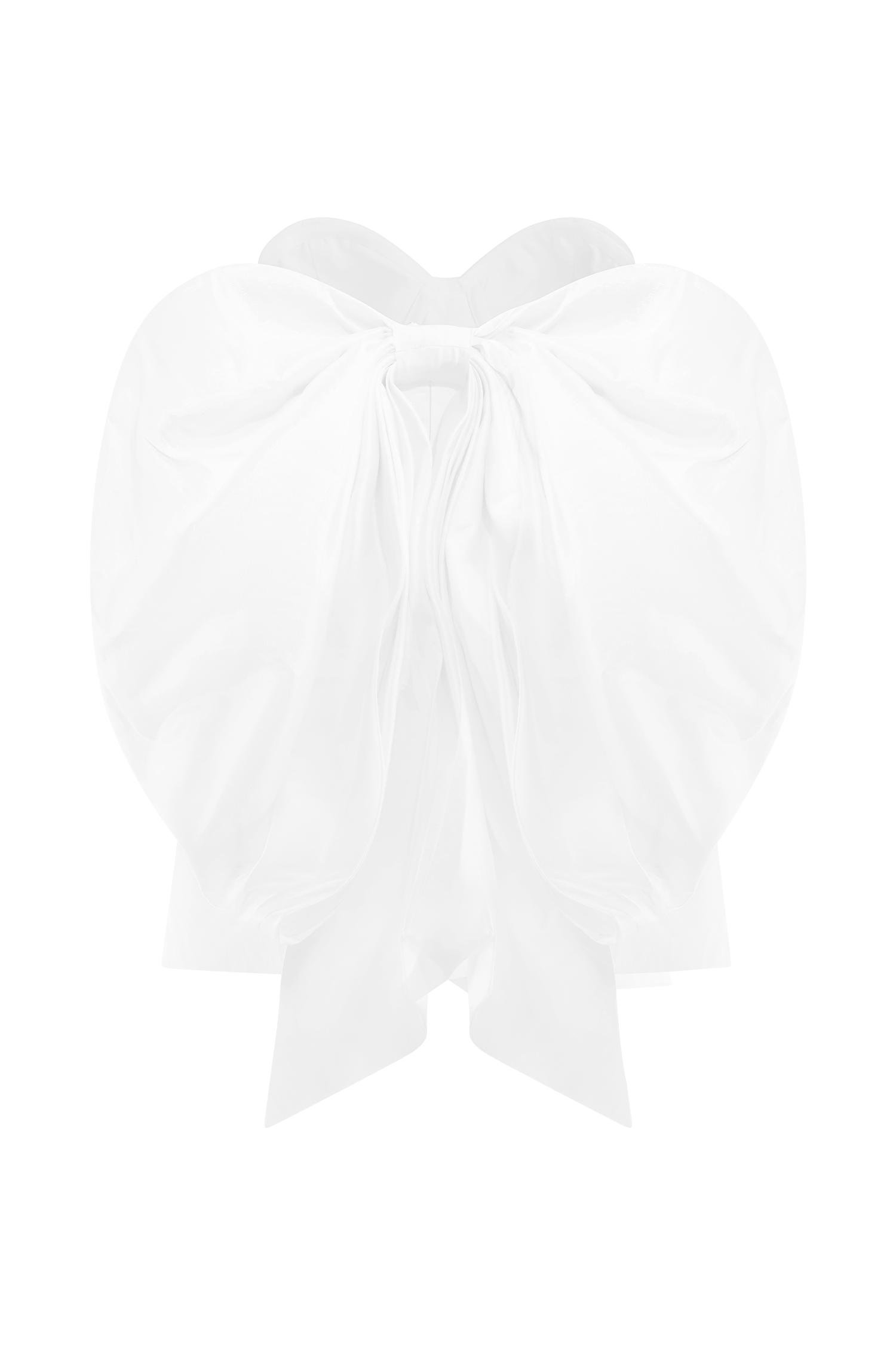 Suzette Taffeta Bow Mini Dress - White Product Image