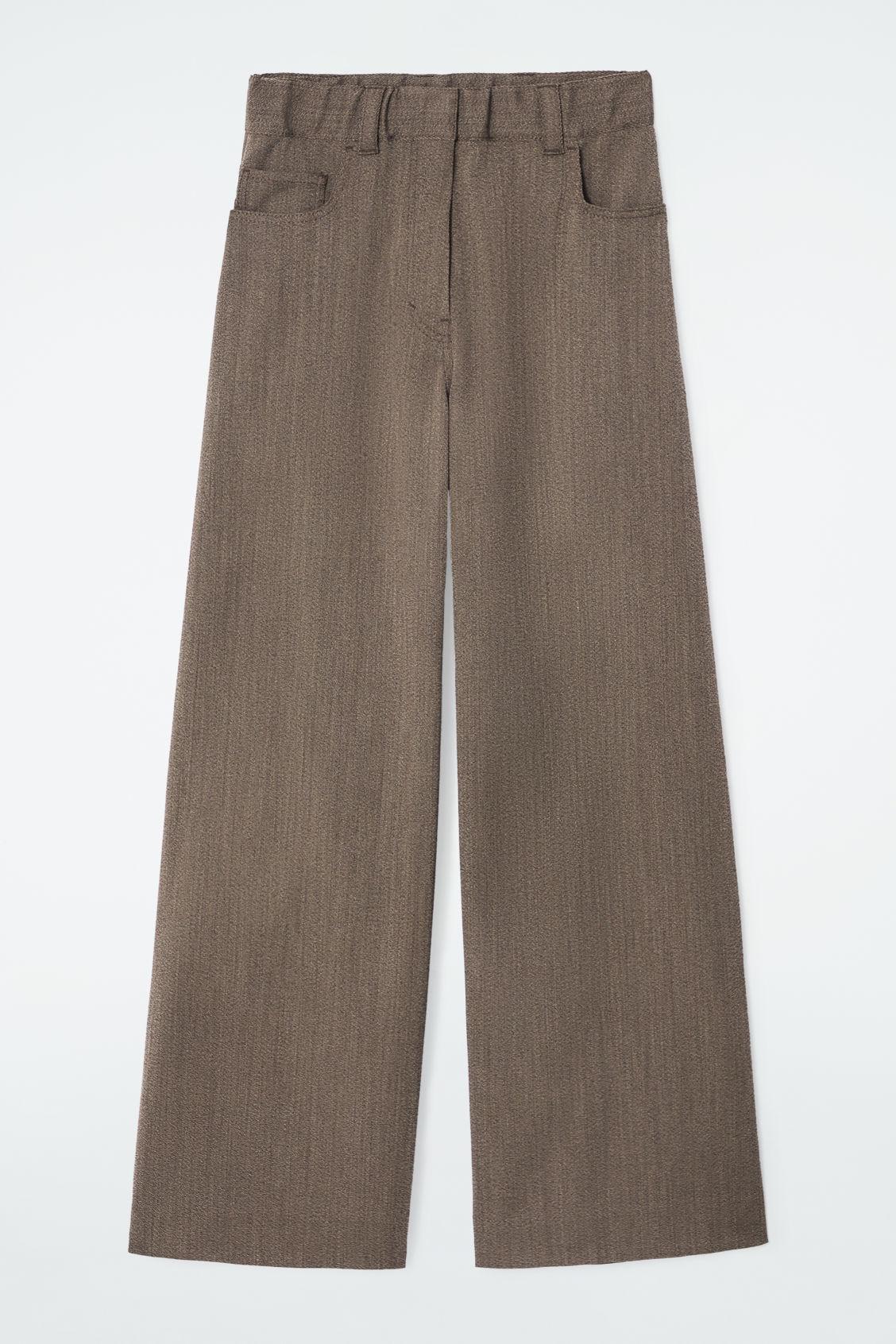 REGULAR WOOL-BLEND WIDE-LEG PANTS Product Image