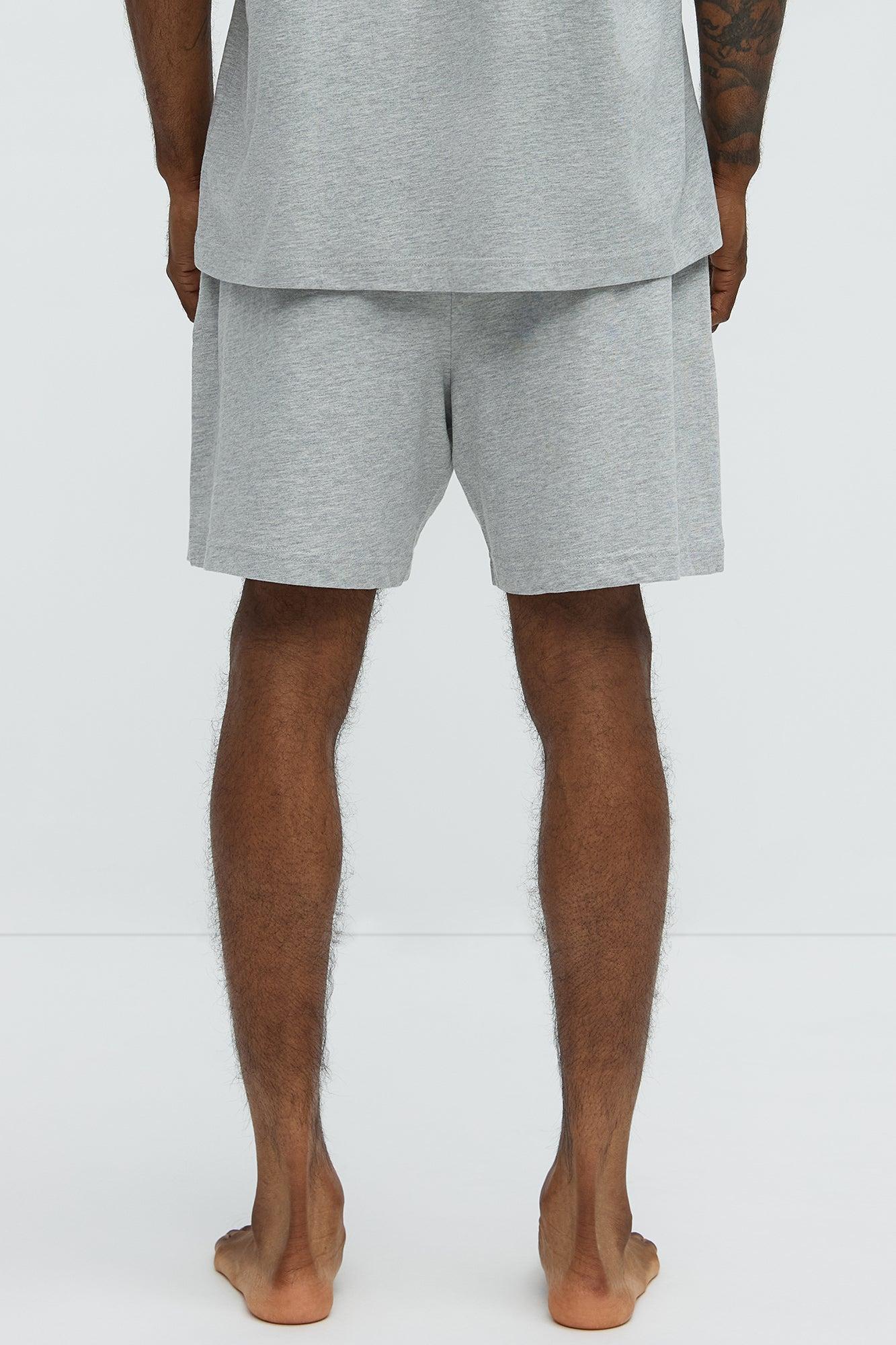 Essential Cotton Lounge Shorts - Heather Grey Product Image