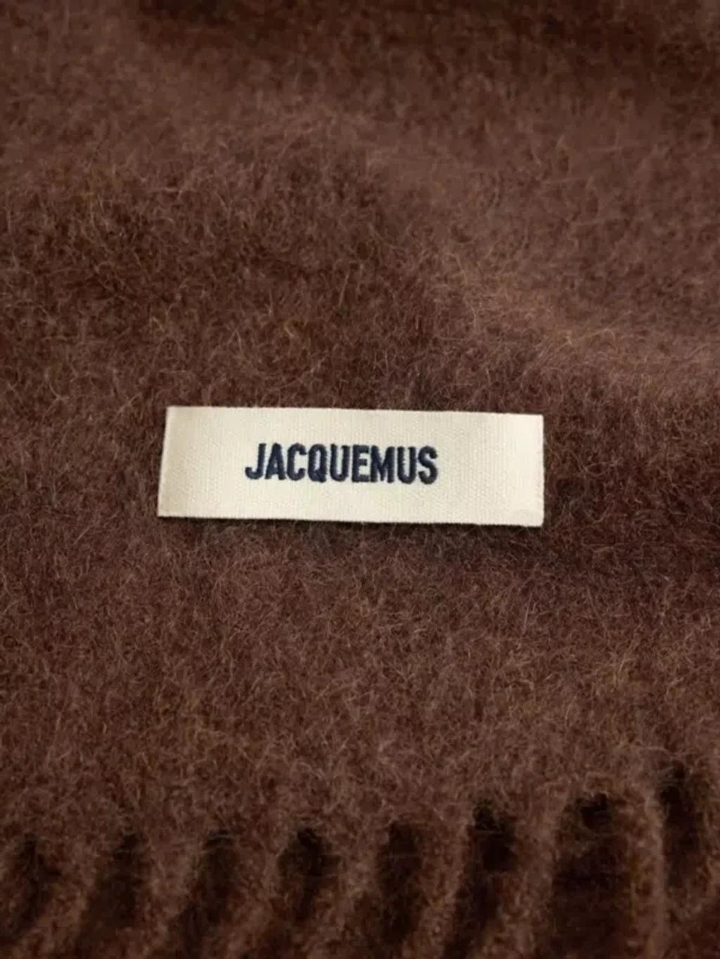 JACQUEMUS Edges Stylish Scarf Fringed In Brown Product Image
