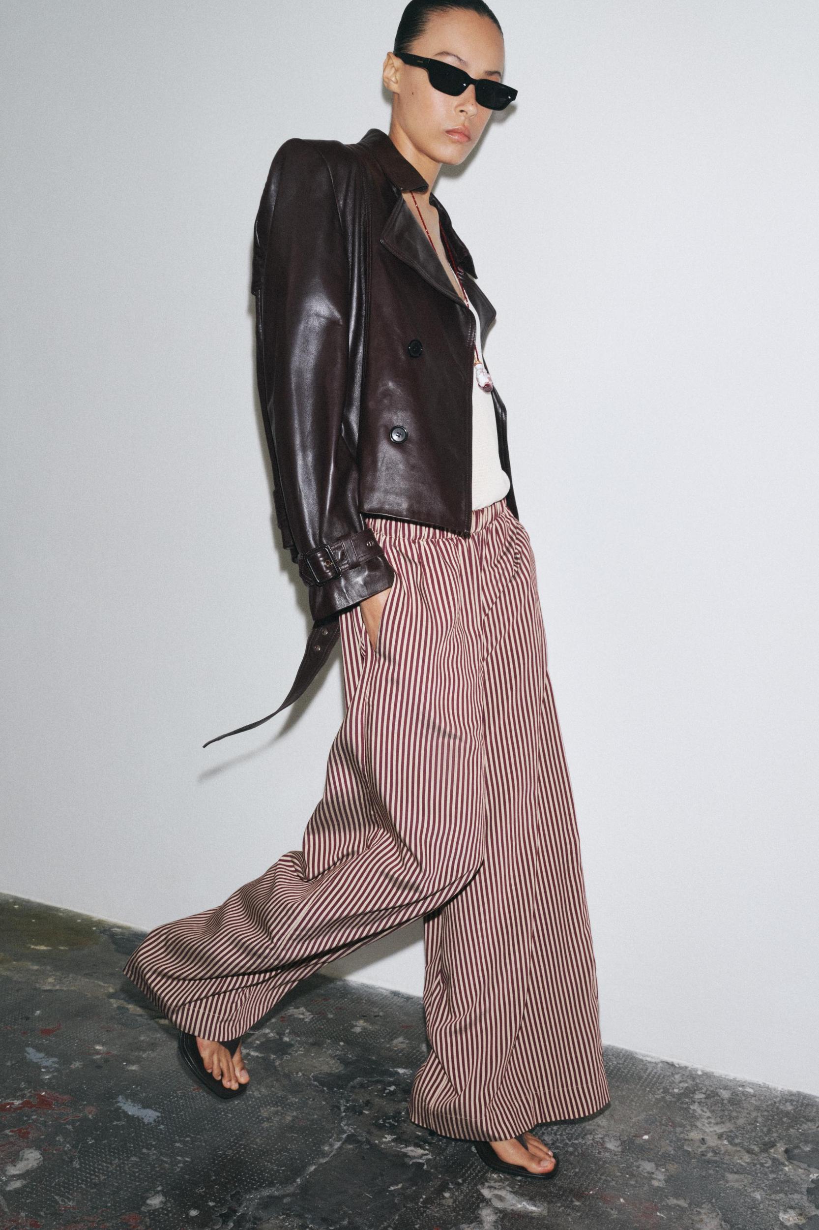 ZW COLLECTION STRIPED FLOWY PANTS Product Image