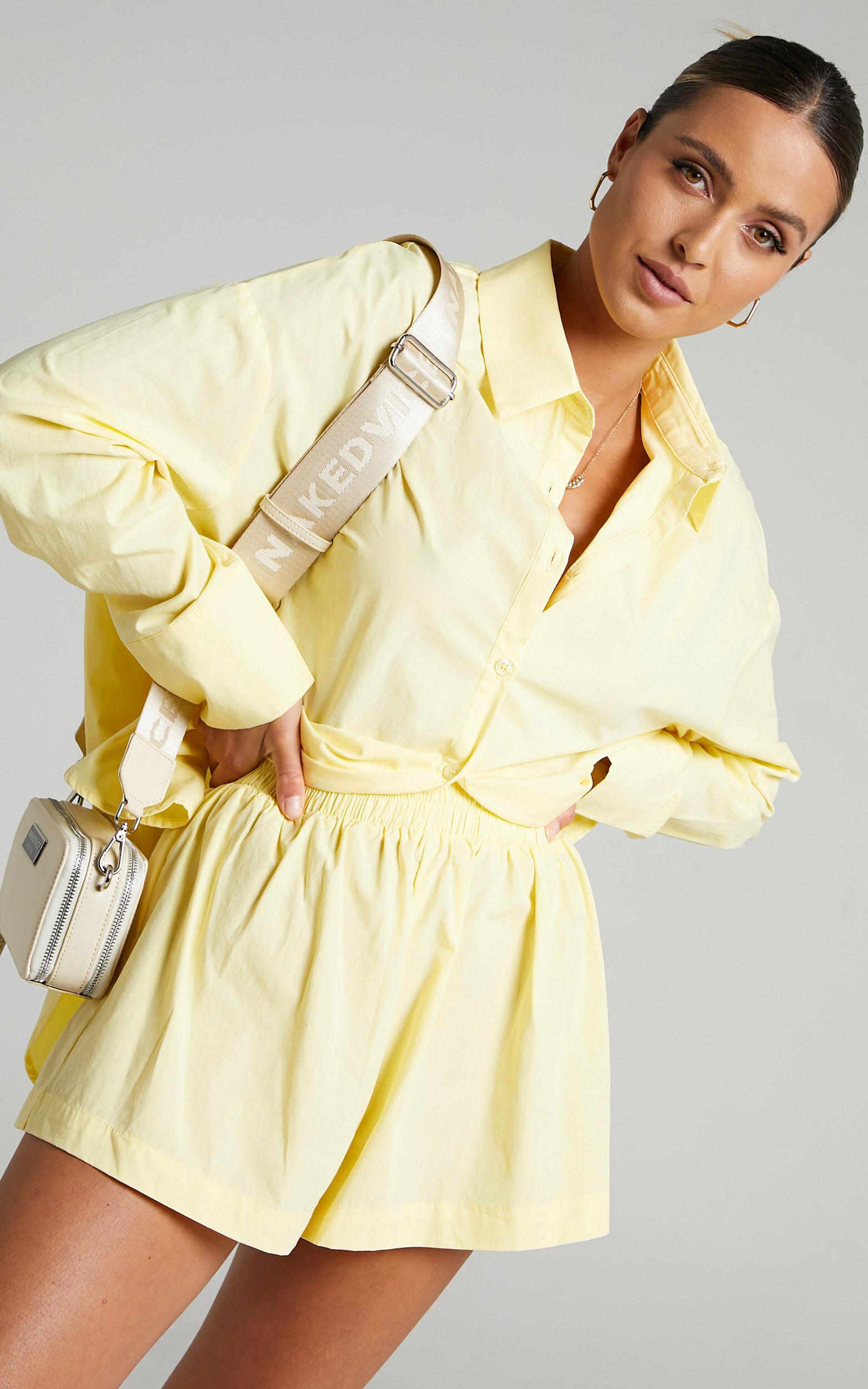 Terah Shorts - High Waisted Shorts in Butter Yellow Product Image