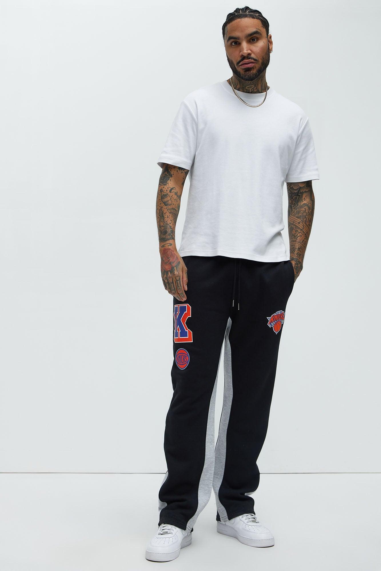Knicks Backboard Skinny Flare Sweatpants - Blue/Black Male Product Image