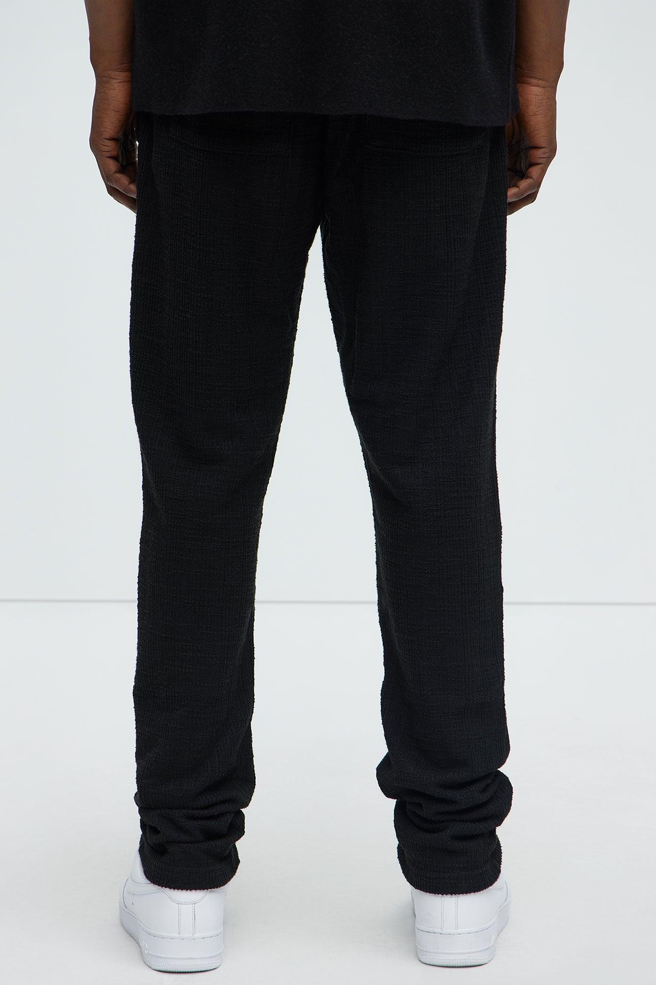 Dean Textured Slim Pants - Black Product Image