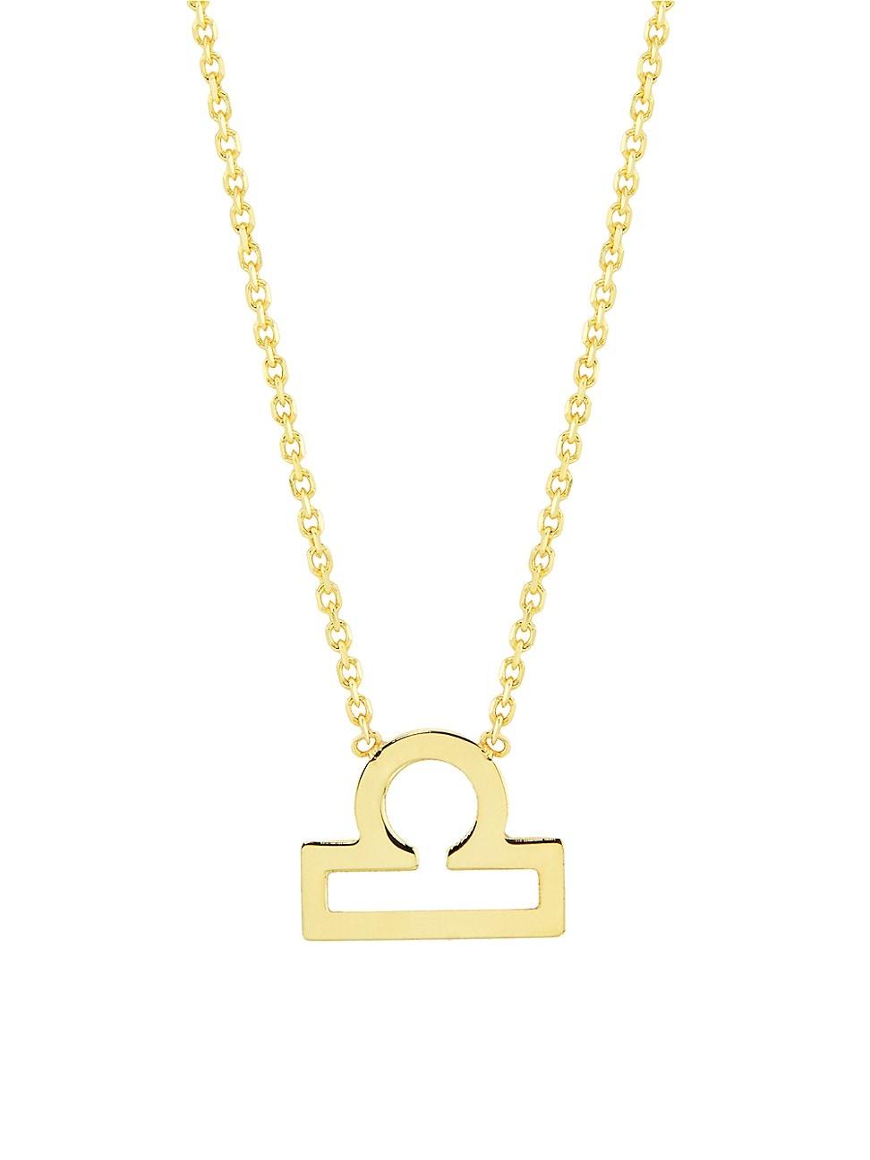 Womens 14K Gold Astrological Sign Pendant Necklace Product Image