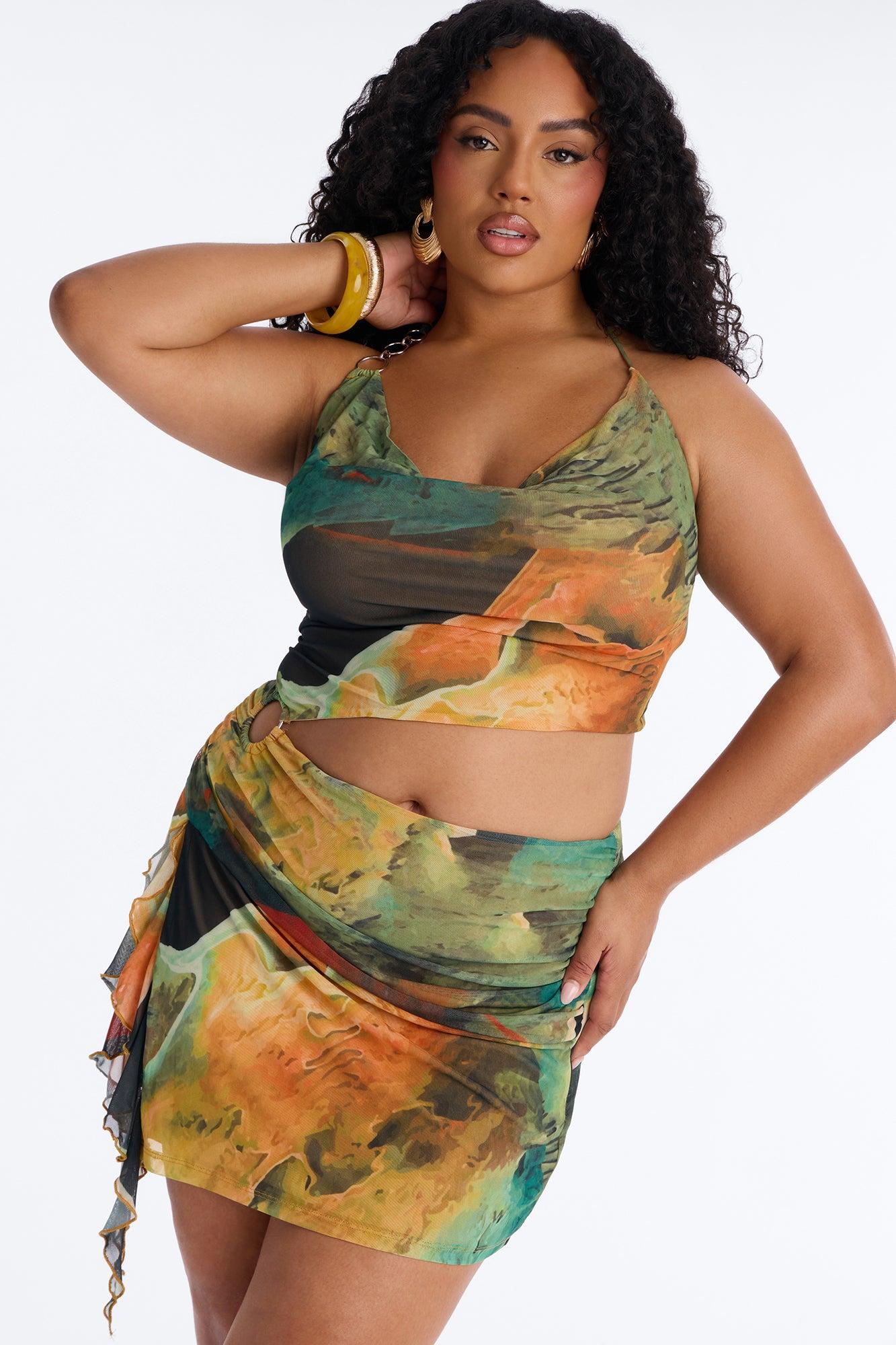 In Your Dreams Mesh Mini Dress - Green/combo Product Image