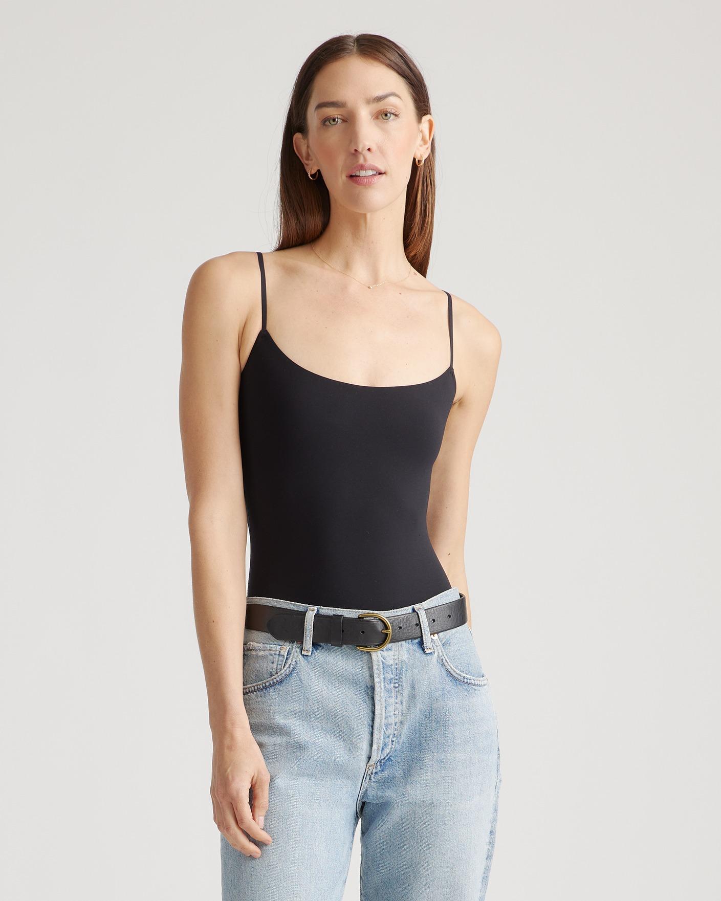 Quince | Women's Second Skin Scoop Neck Cami Bodysuit Size XS, Nylon/Spandex Product Image