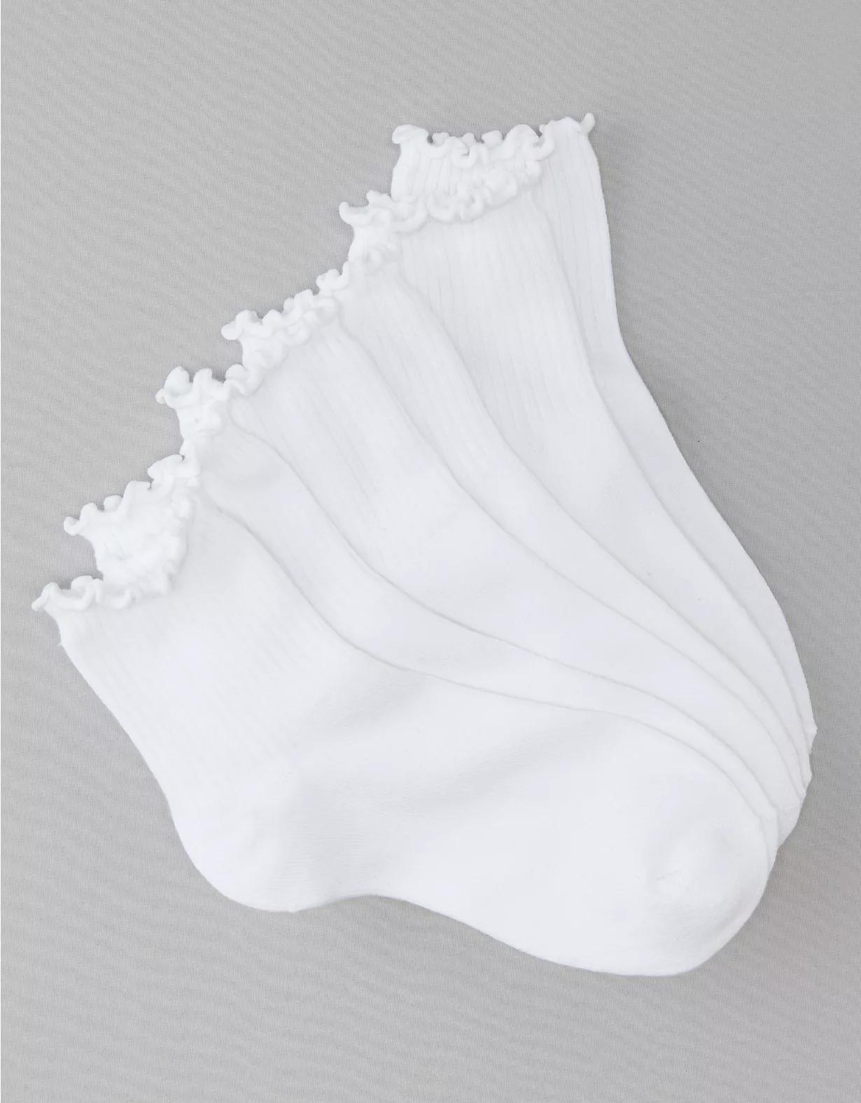 AE Ruffle Trim Boyfriend Sock 3-Pack Product Image